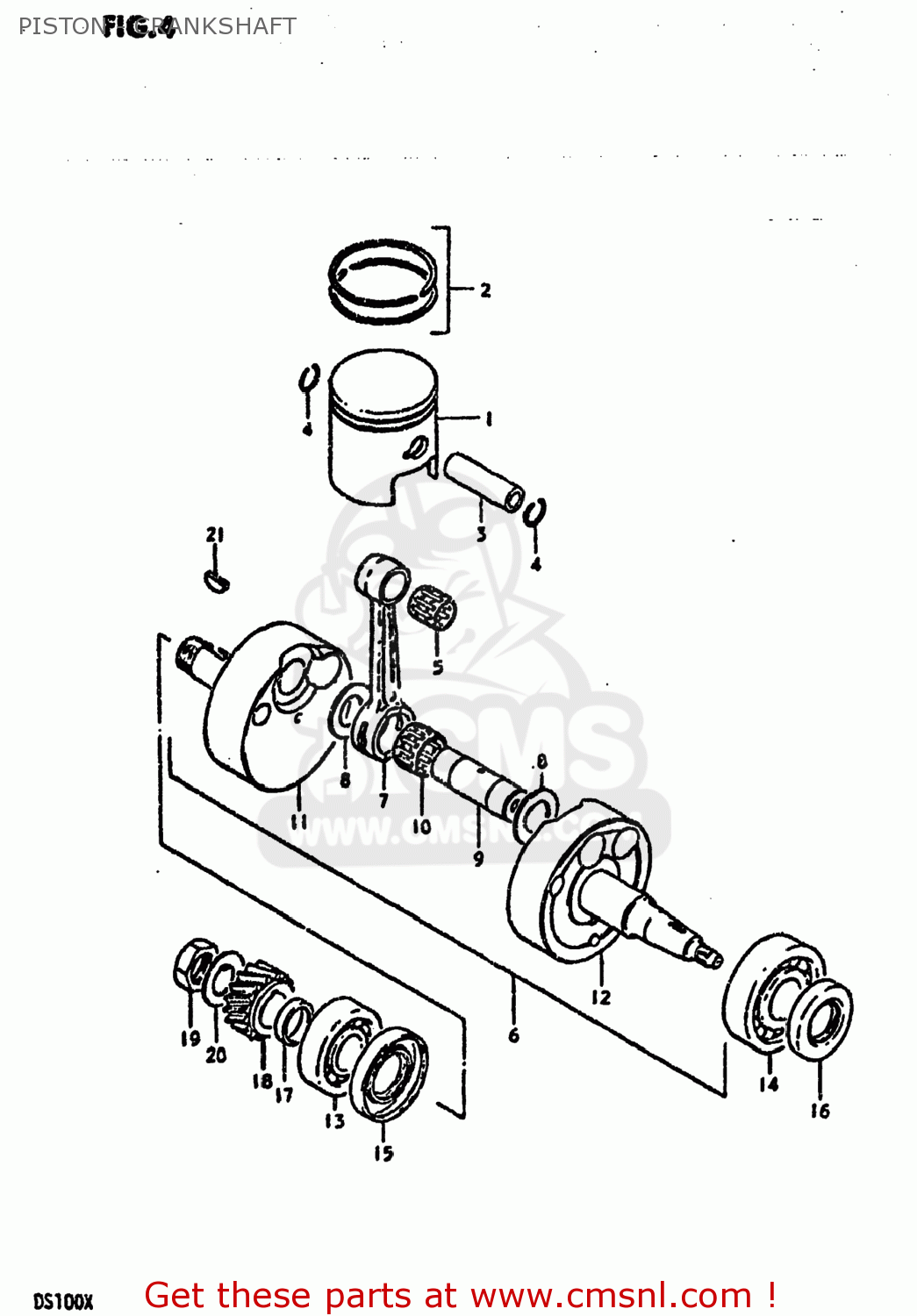 PISTON - CRANKSHAFT DS100 1981 (X) USA (E03)