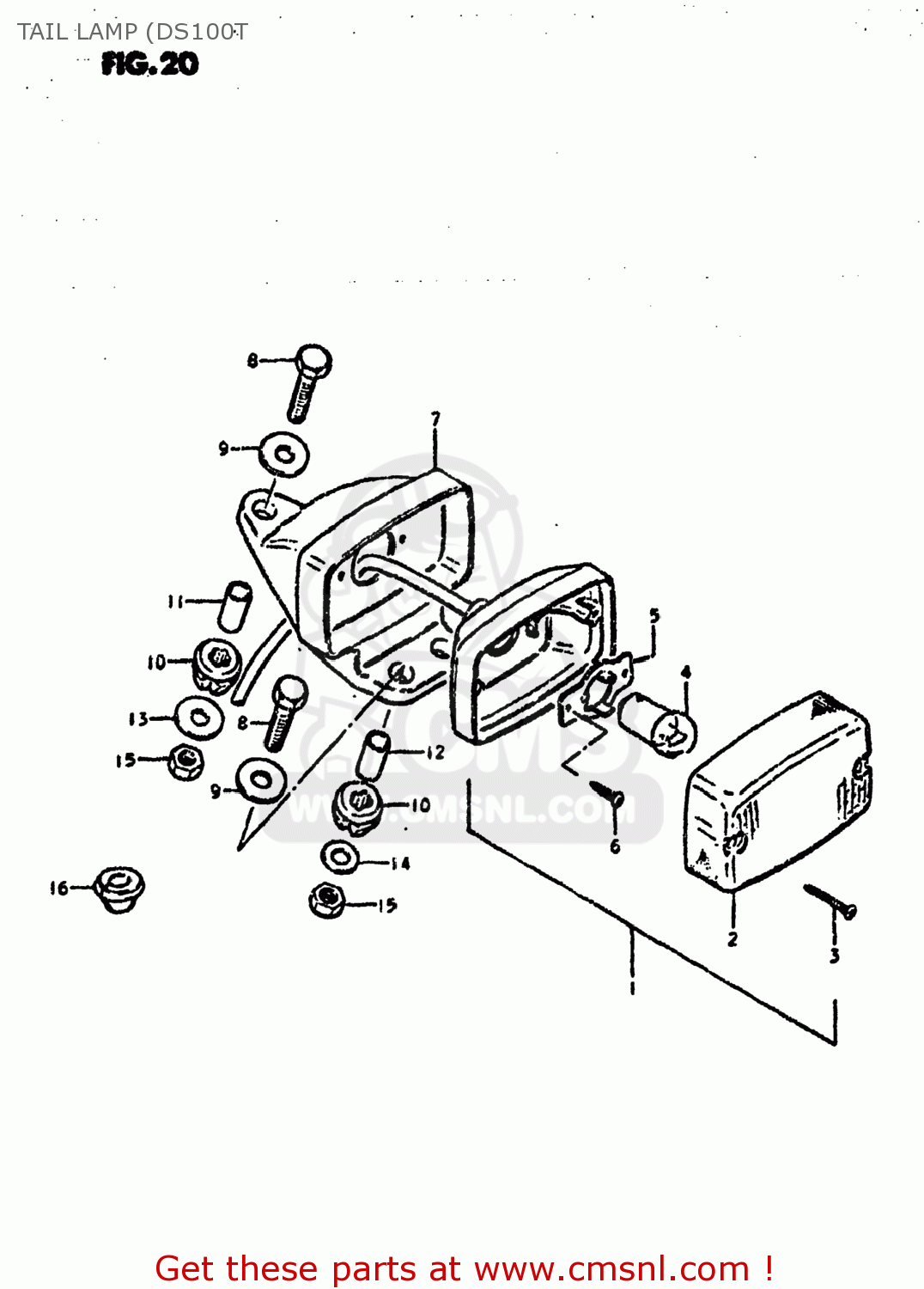 TAIL LAMP (DS100T DS100 1981 (X) USA (E03)