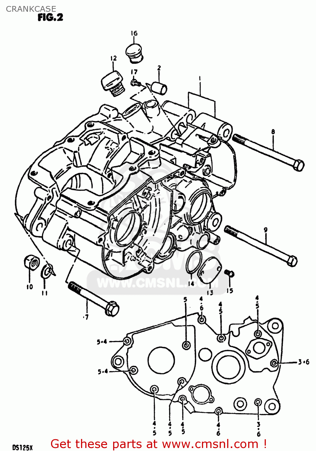 CRANKCASE DS125 1979 (N) USA (E03)