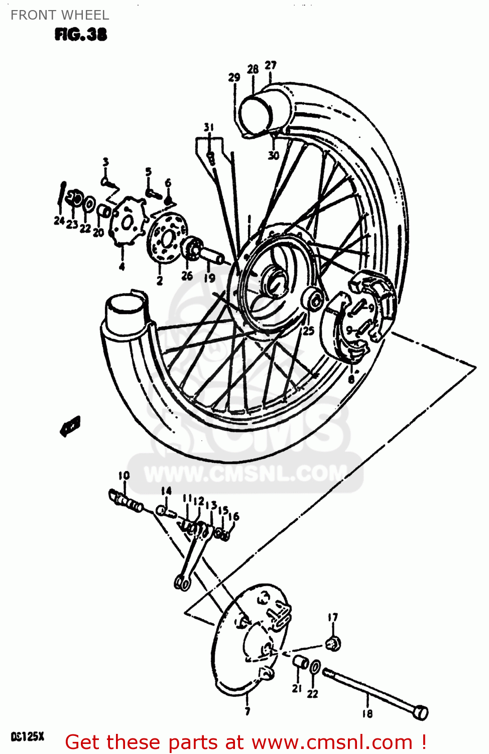FRONT WHEEL DS125 1979 (N) USA (E03)