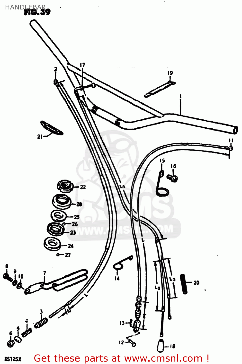 HANDLEBAR DS125 1979 (N) USA (E03)