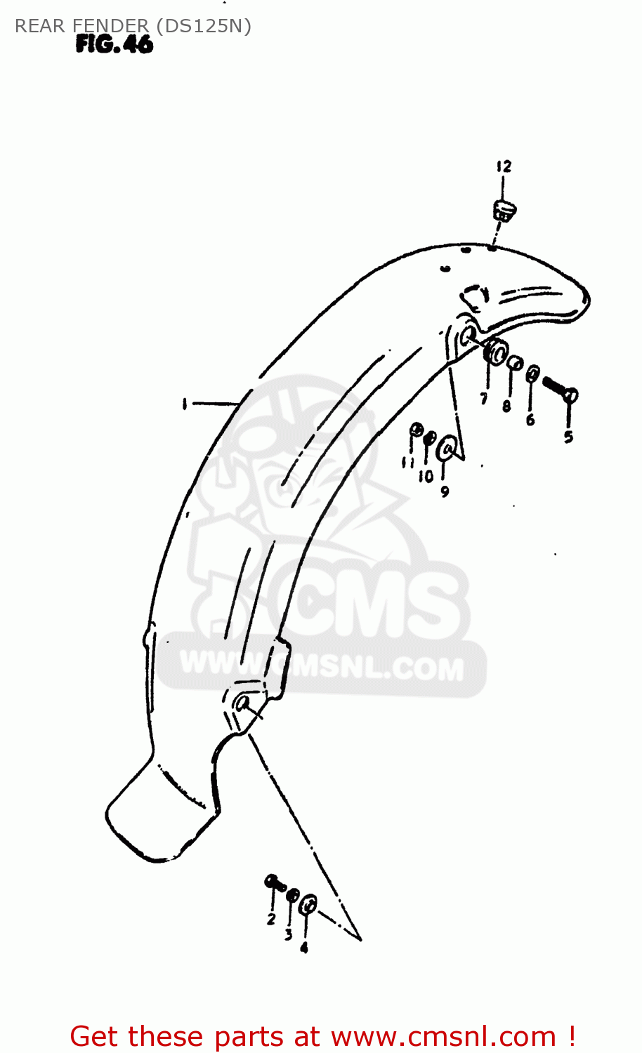 REAR FENDER (DS125N) DS125 1979 (N) USA (E03)