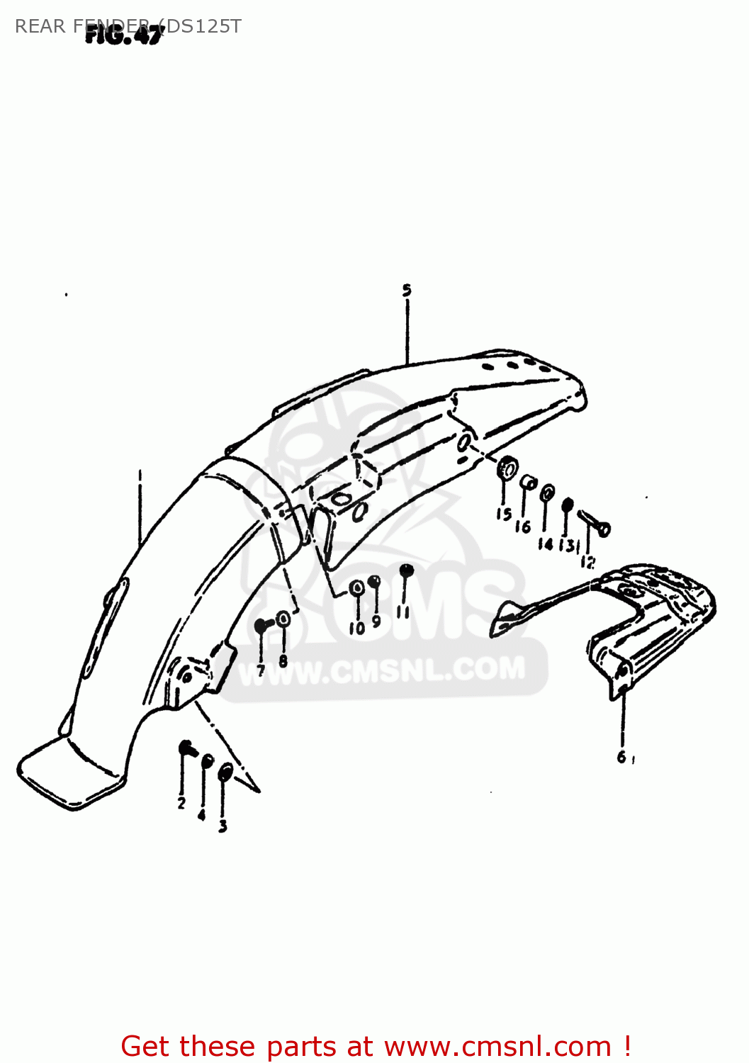 REAR FENDER (DS125T DS125 1979 (N) USA (E03)