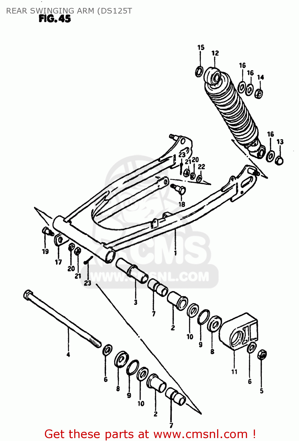 REAR SWINGING ARM (DS125T DS125 1979 (N) USA (E03)