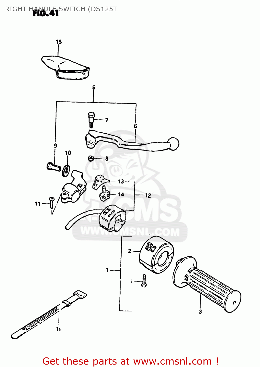 RIGHT HANDLE SWITCH (DS125T DS125 1979 (N) USA (E03)