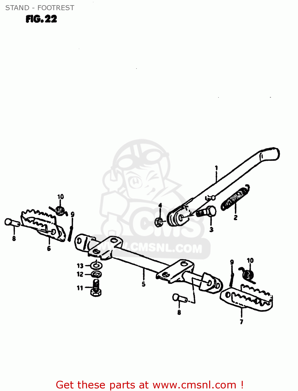 STAND - FOOTREST DS125 1979 (N) USA (E03)