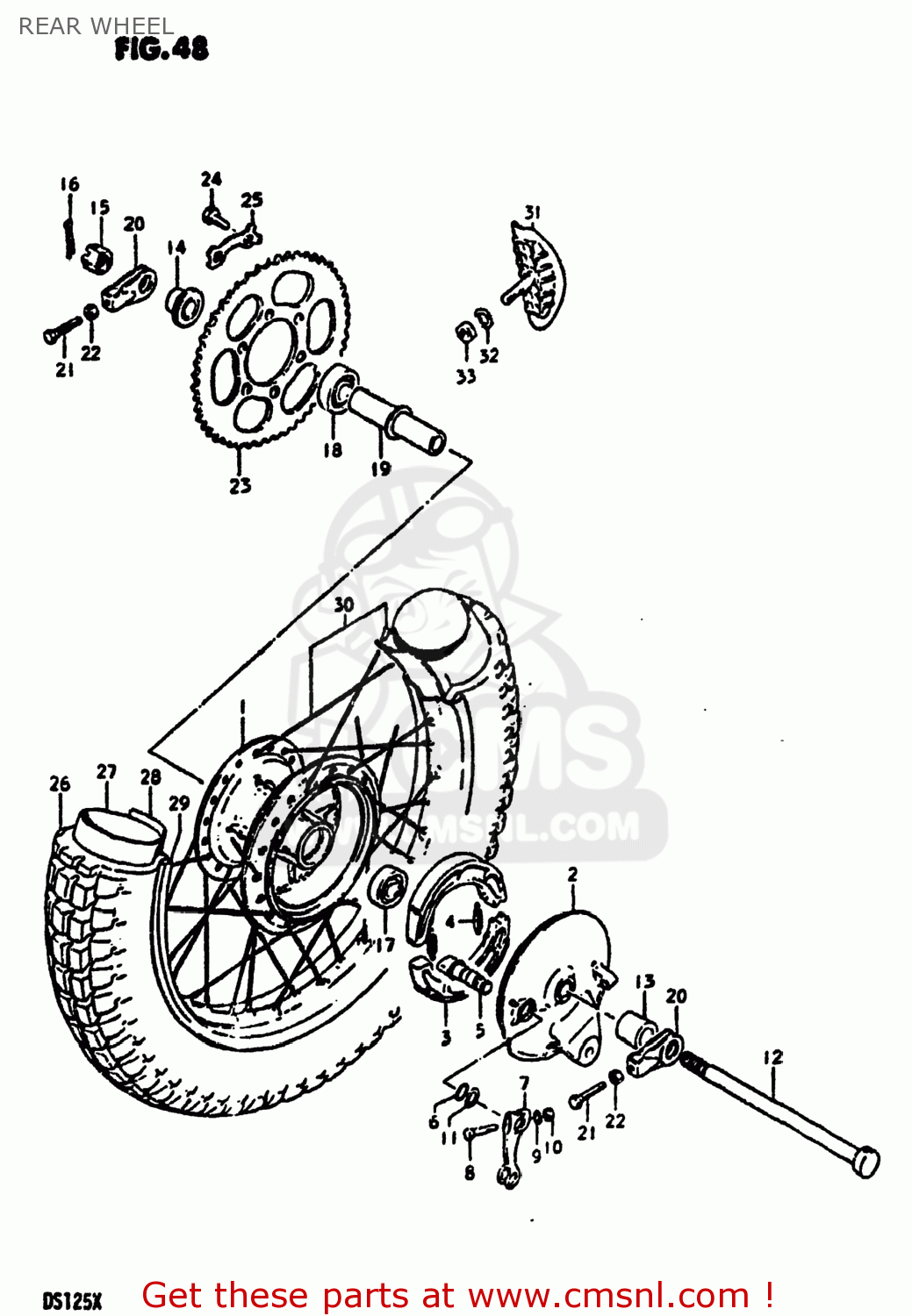 REAR WHEEL DS125 1980 (T) USA (E03)