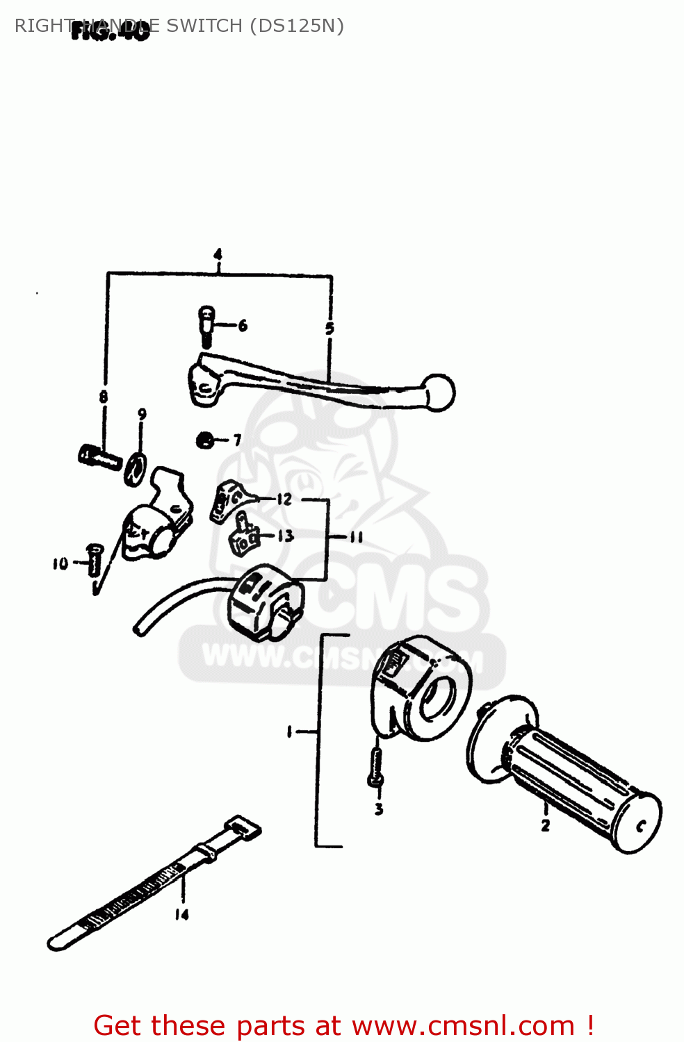 RIGHT HANDLE SWITCH (DS125N) DS125 1980 (T) USA (E03)