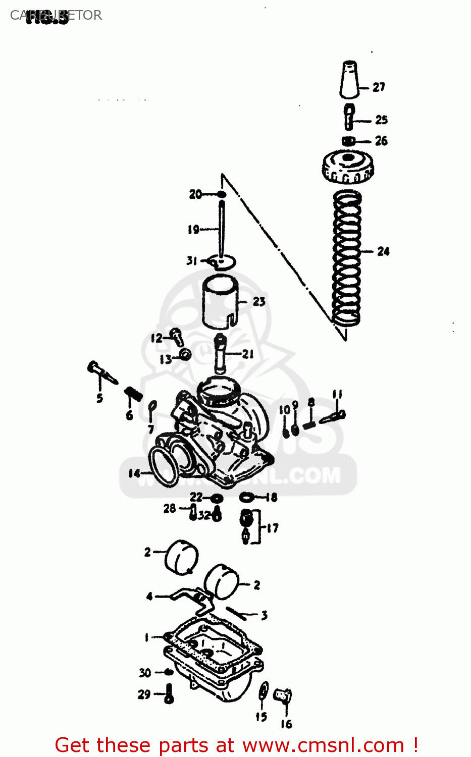 CARBURETOR DS125 1981 (X) USA (E03)