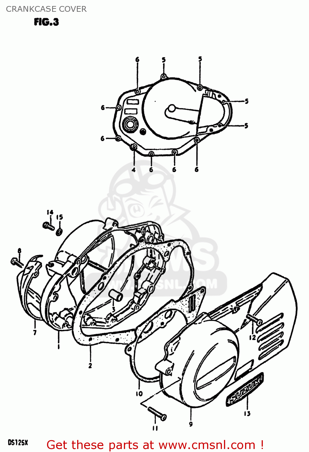 CRANKCASE COVER DS125 1981 (X) USA (E03)