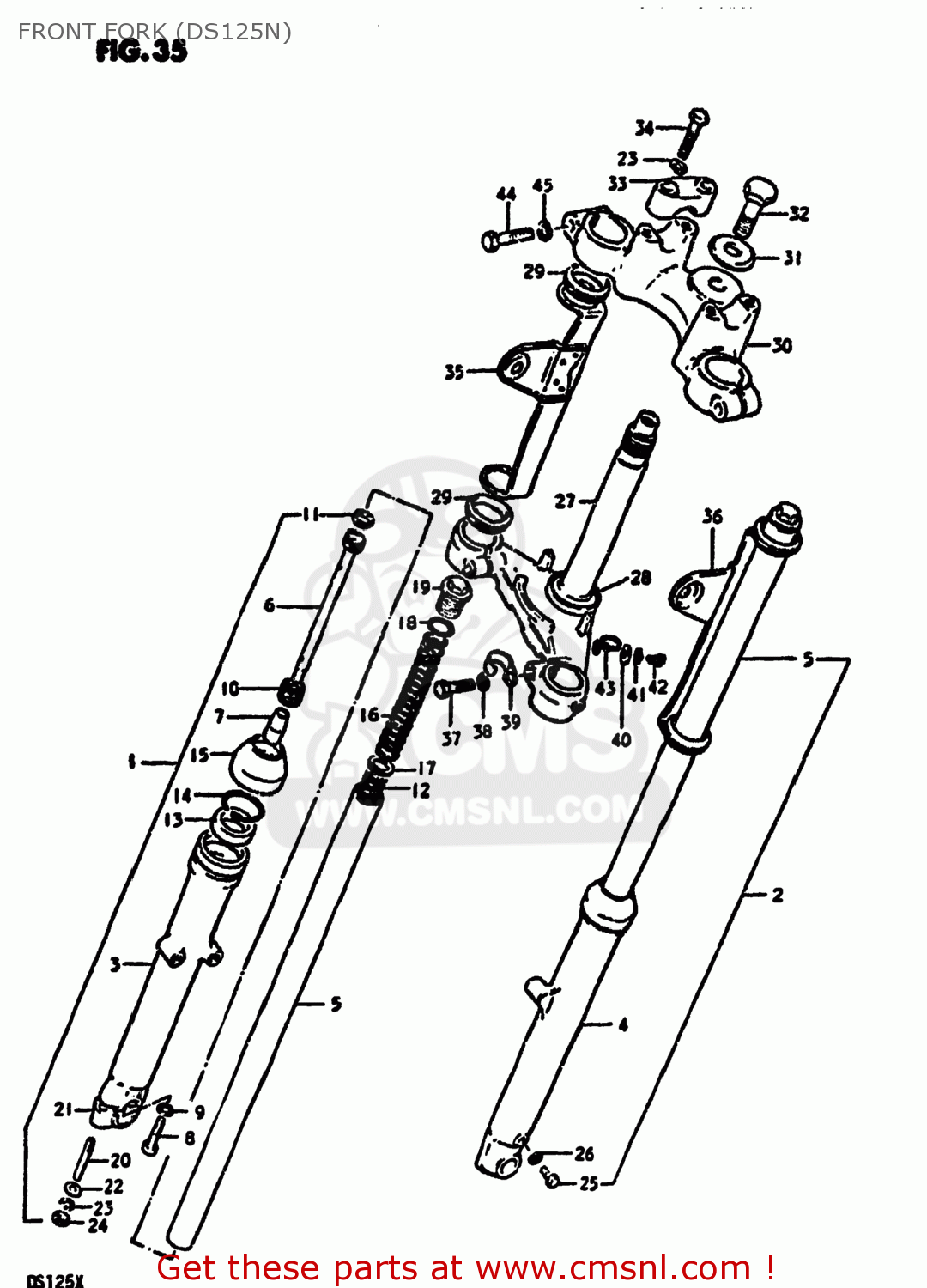 FRONT FORK (DS125N) DS125 1981 (X) USA (E03)