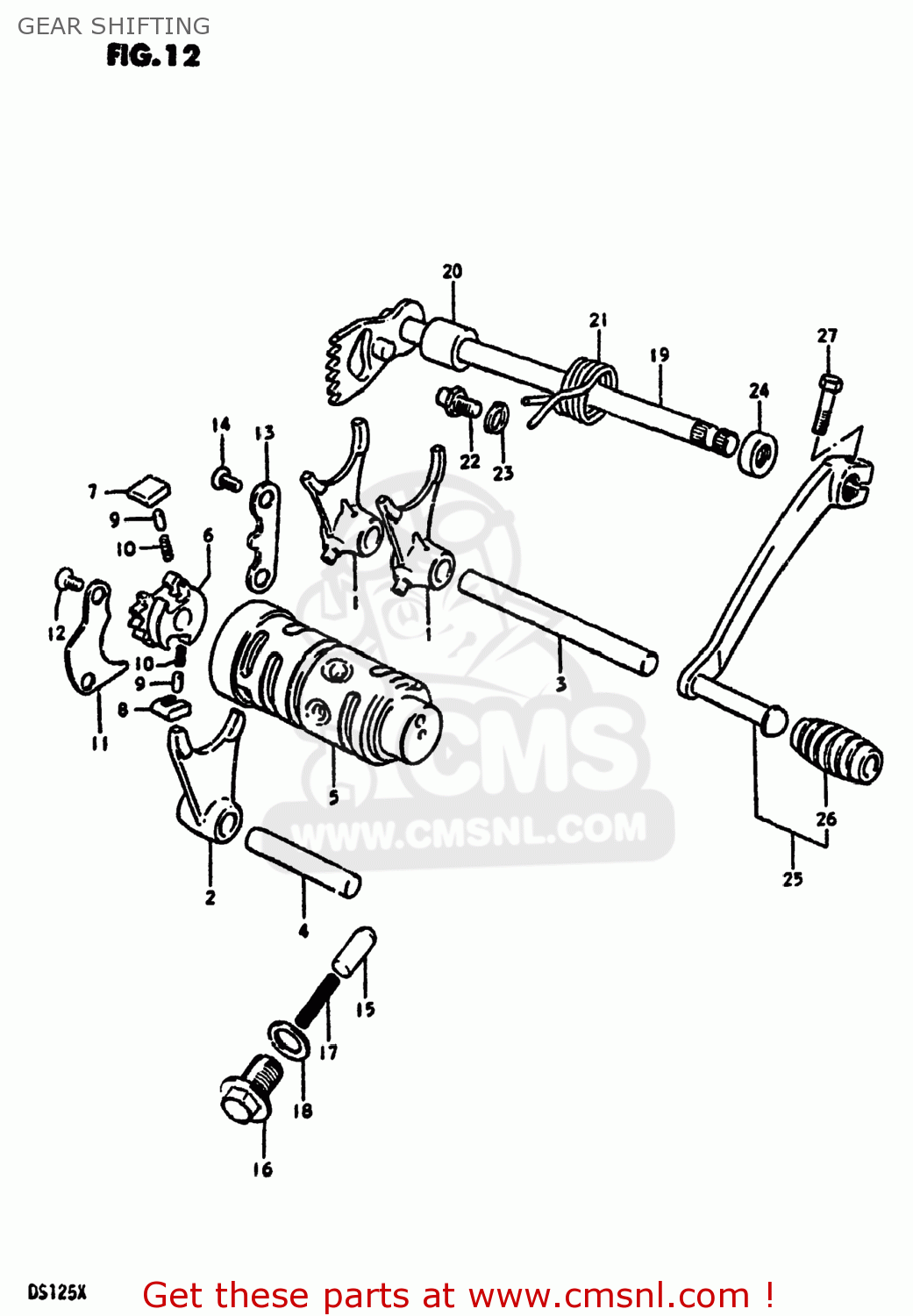 GEAR SHIFTING DS125 1981 (X) USA (E03)