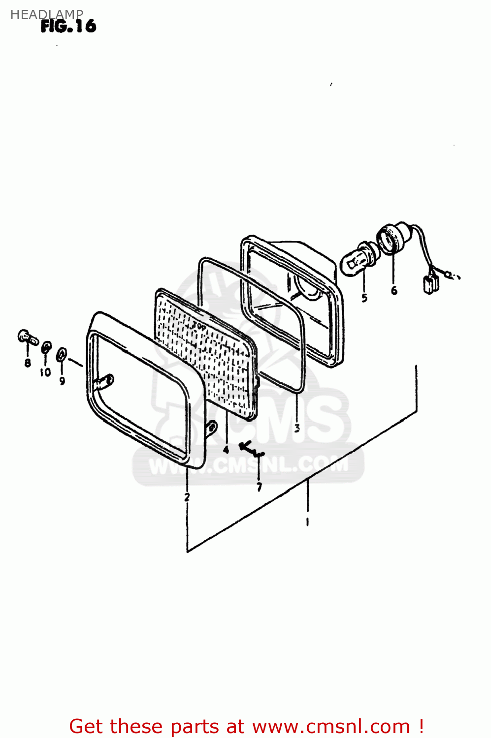 HEADLAMP DS125 1981 (X) USA (E03)