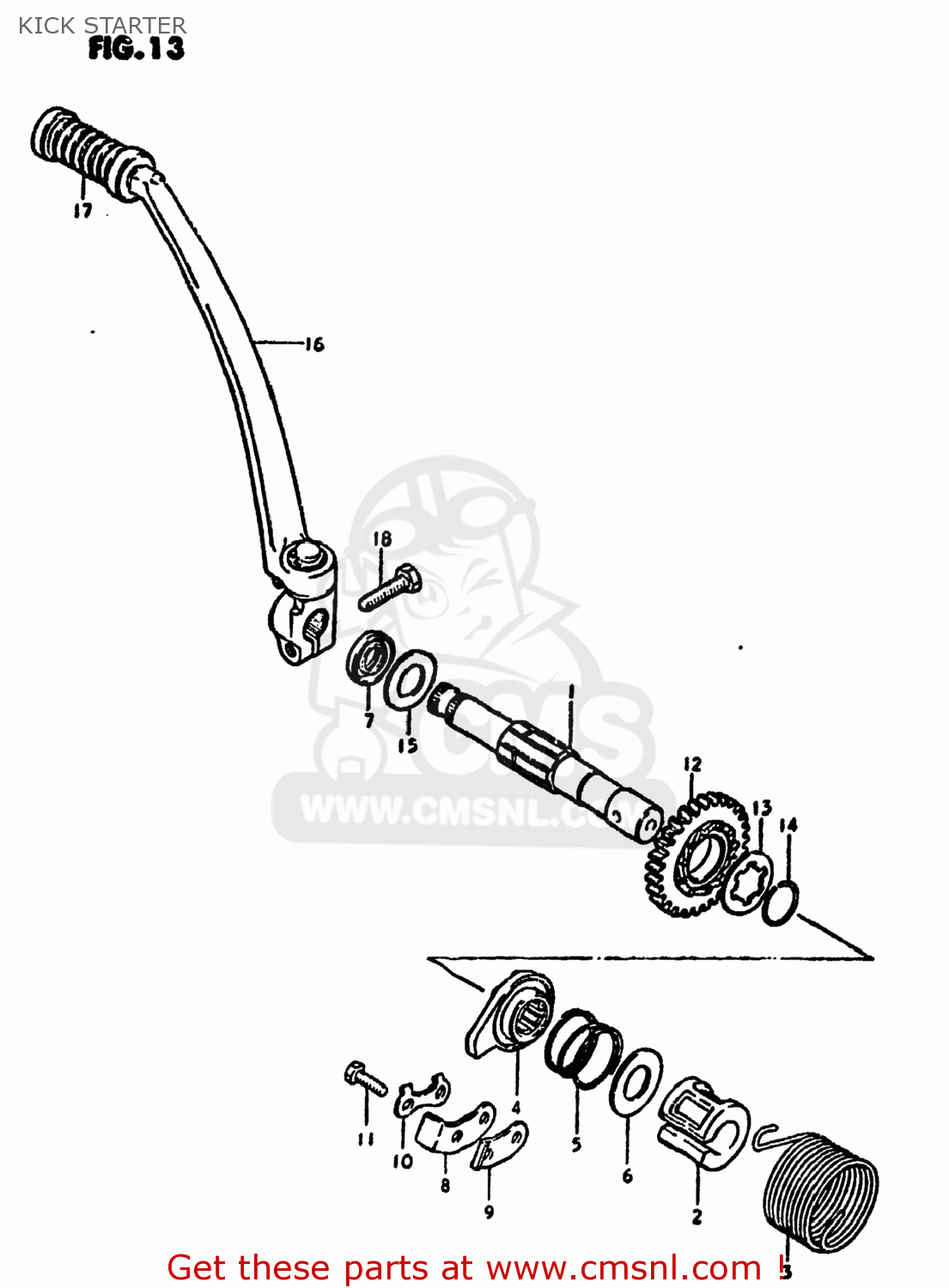 KICK STARTER DS125 1981 (X) USA (E03)