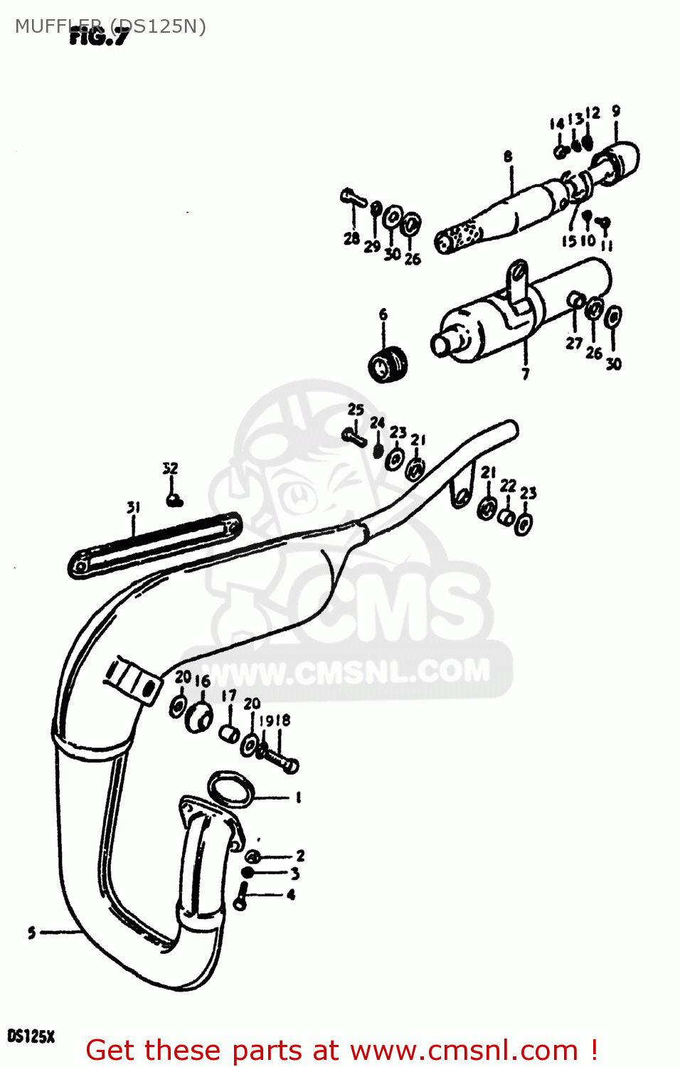 MUFFLER (DS125N) DS125 1981 (X) USA (E03)