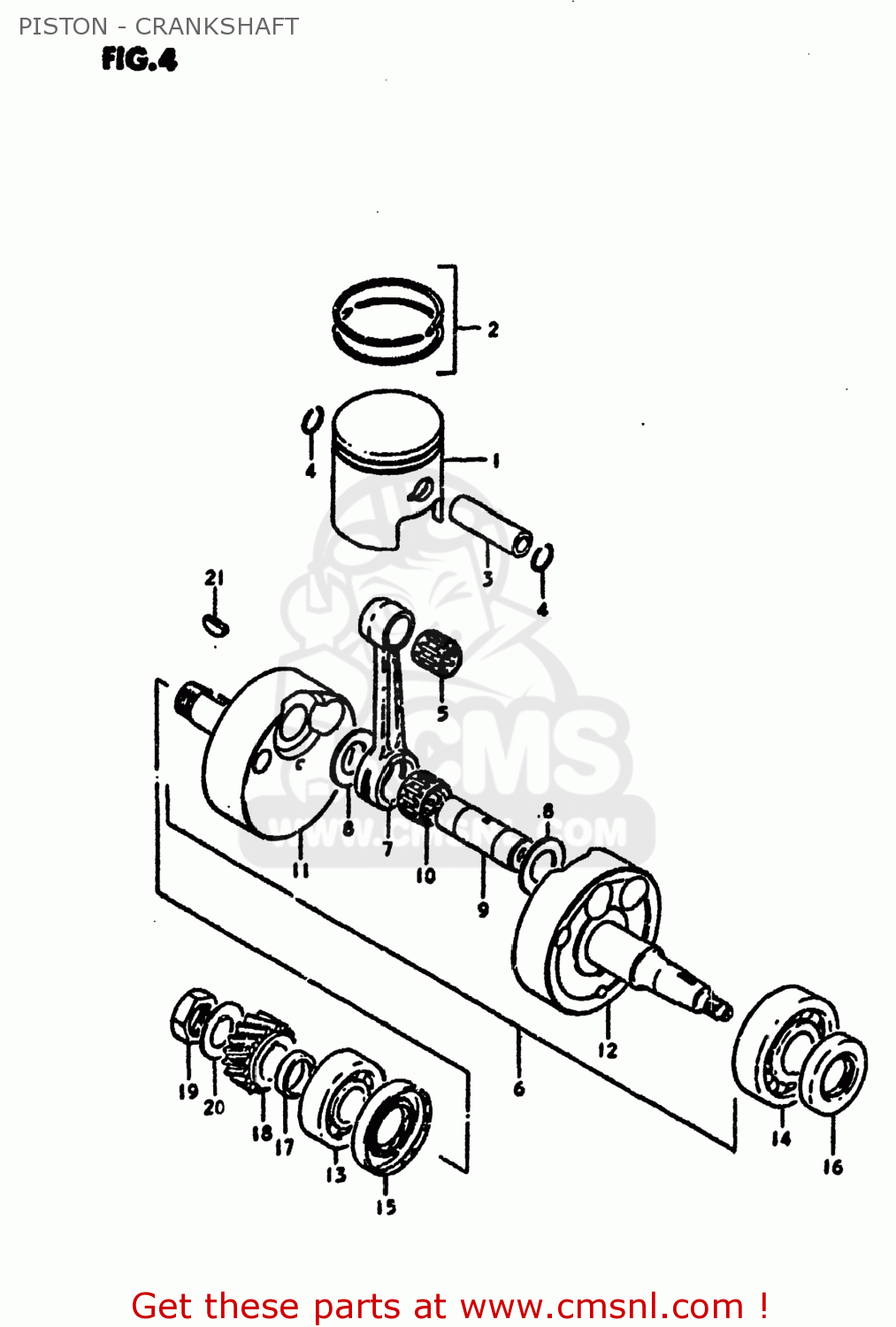 PISTON - CRANKSHAFT DS125 1981 (X) USA (E03)
