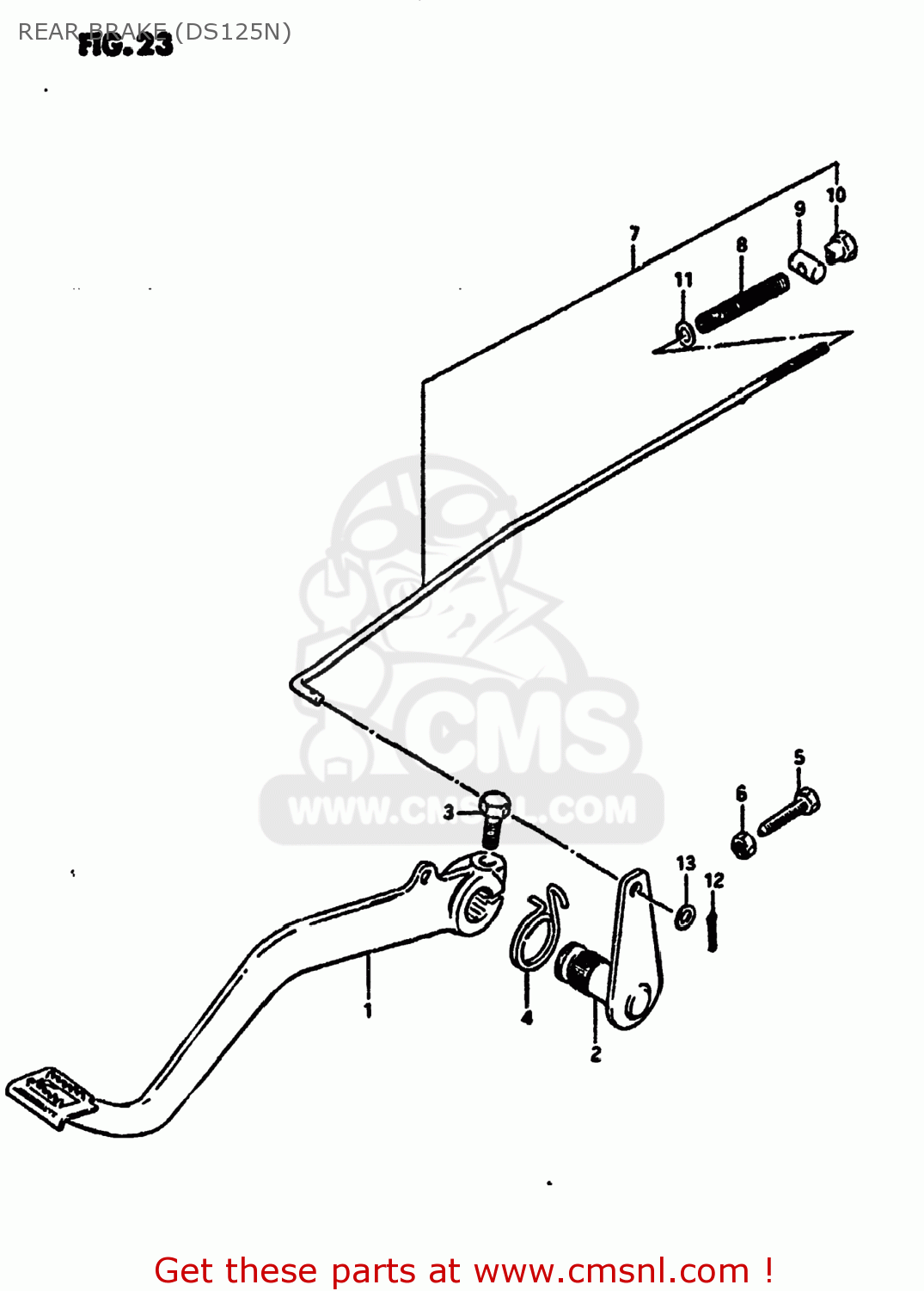 REAR BRAKE (DS125N) DS125 1981 (X) USA (E03)