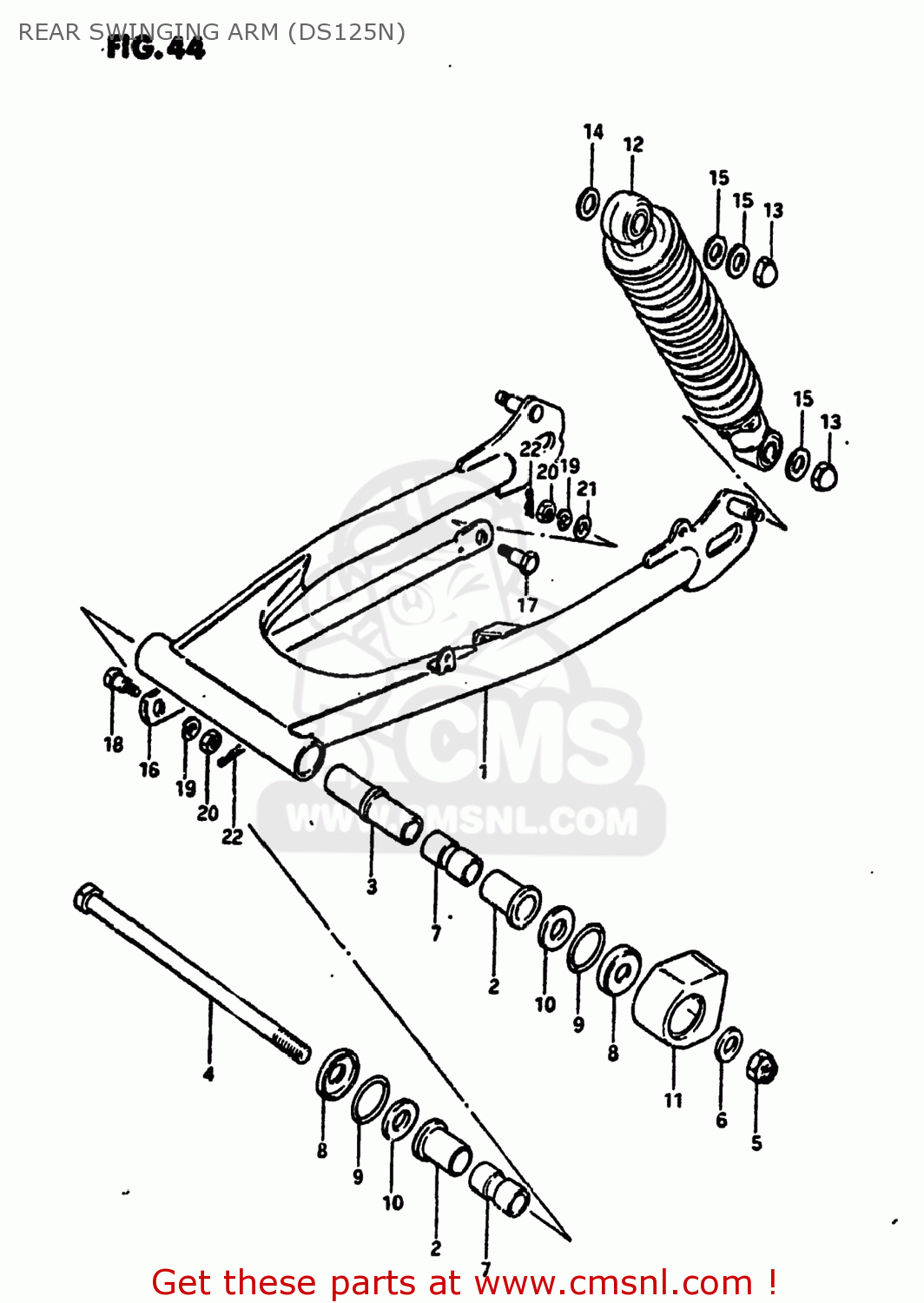 REAR SWINGING ARM (DS125N) DS125 1981 (X) USA (E03)