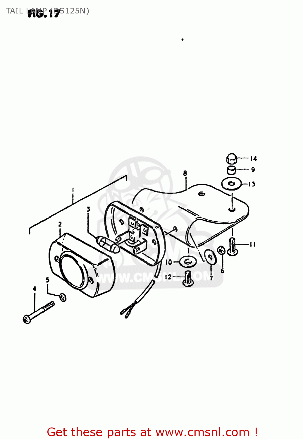 TAIL LAMP (DS125N) DS125 1981 (X) USA (E03)