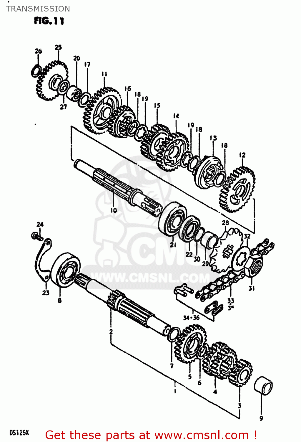 TRANSMISSION DS125 1981 (X) USA (E03)