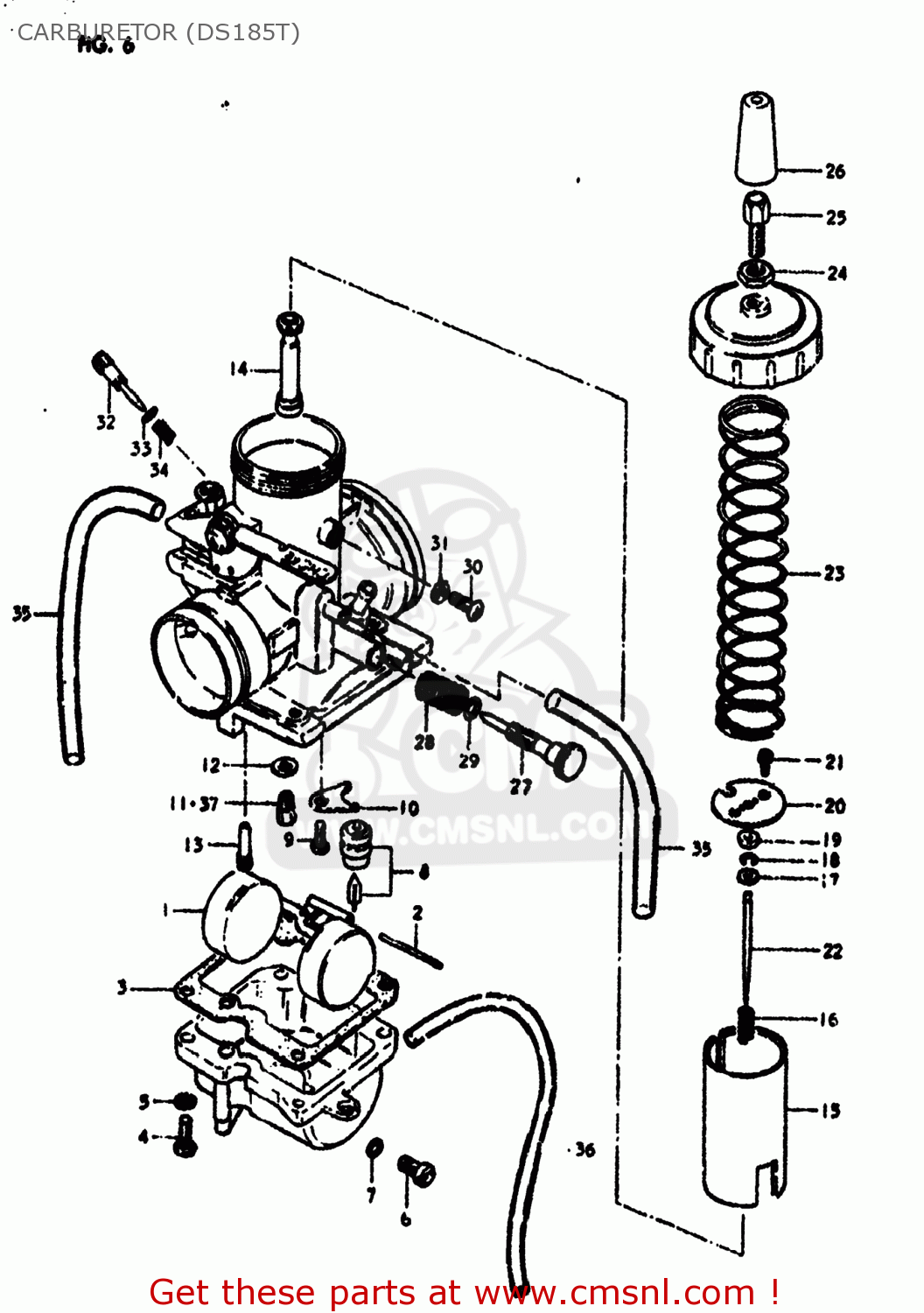 Suzuki DS185 1978 (C) USA (E03) CARBURETOR (DS185T) - buy original ...