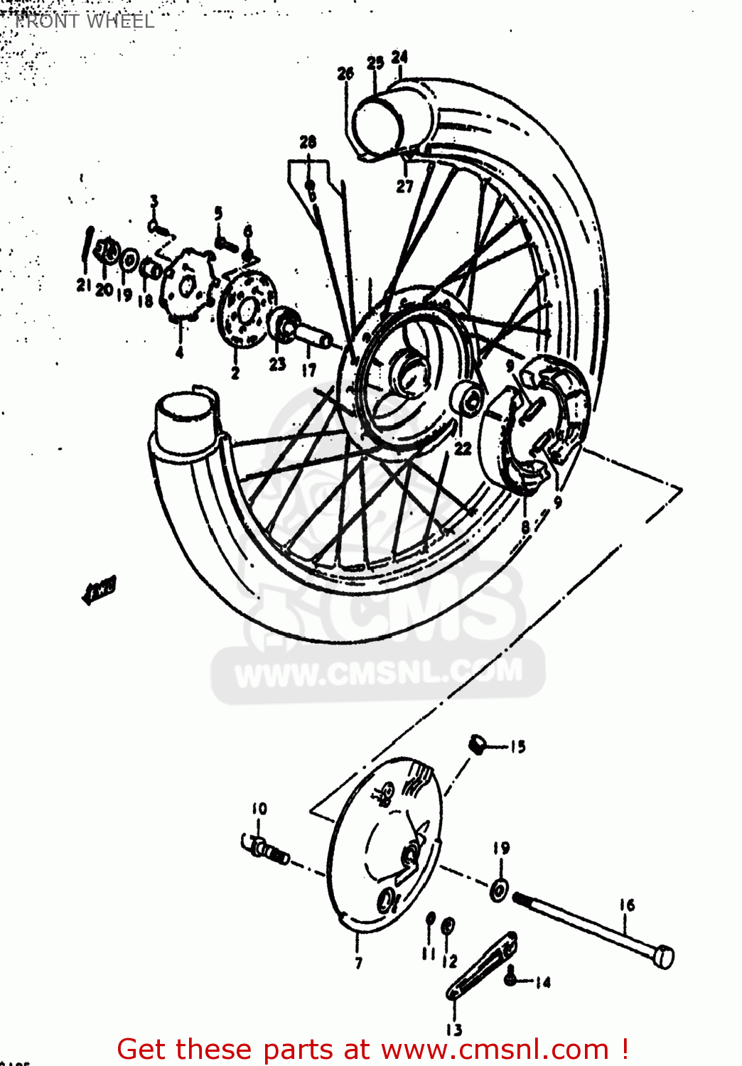 FRONT WHEEL DS185 1978 (C) USA (E03)