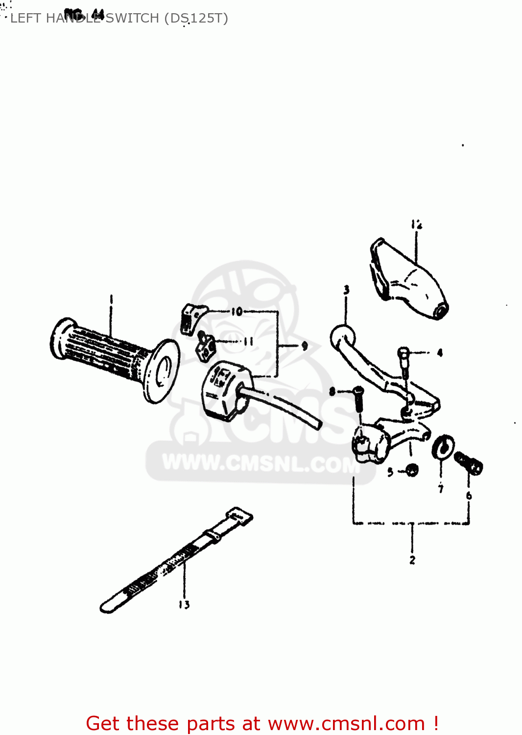 LEFT HANDLE SWITCH (DS125T) DS185 1978 (C) USA (E03)