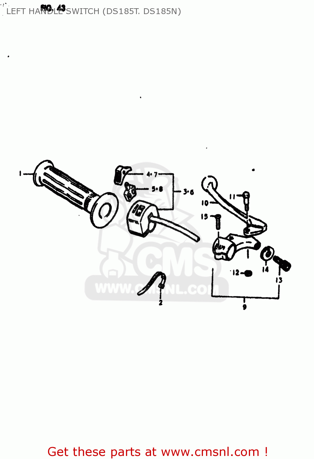 LEFT HANDLE SWITCH (DS185T. DS185N) DS185 1978 (C) USA (E03)