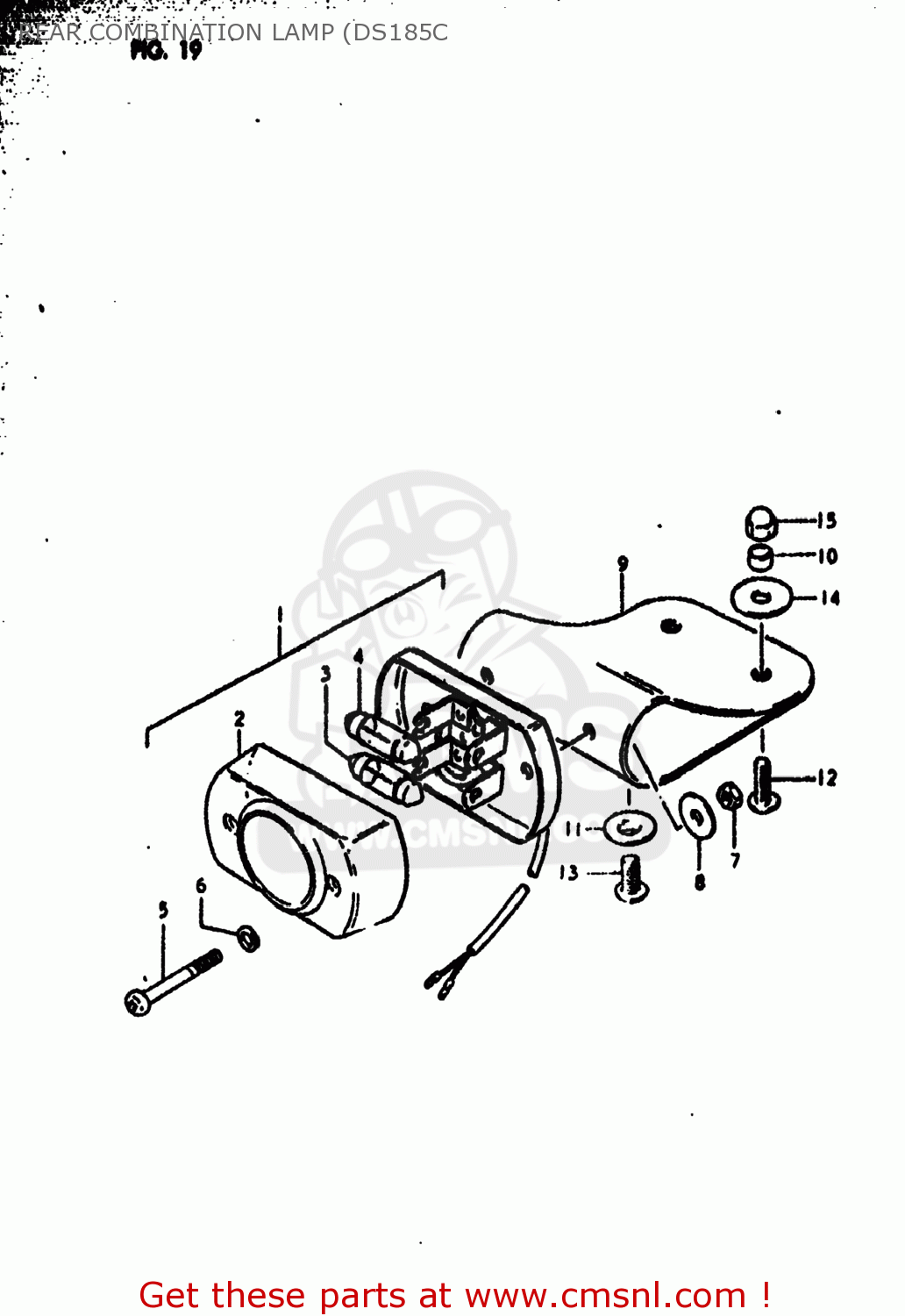 REAR COMBINATION LAMP (DS185C DS185 1978 (C) USA (E03)
