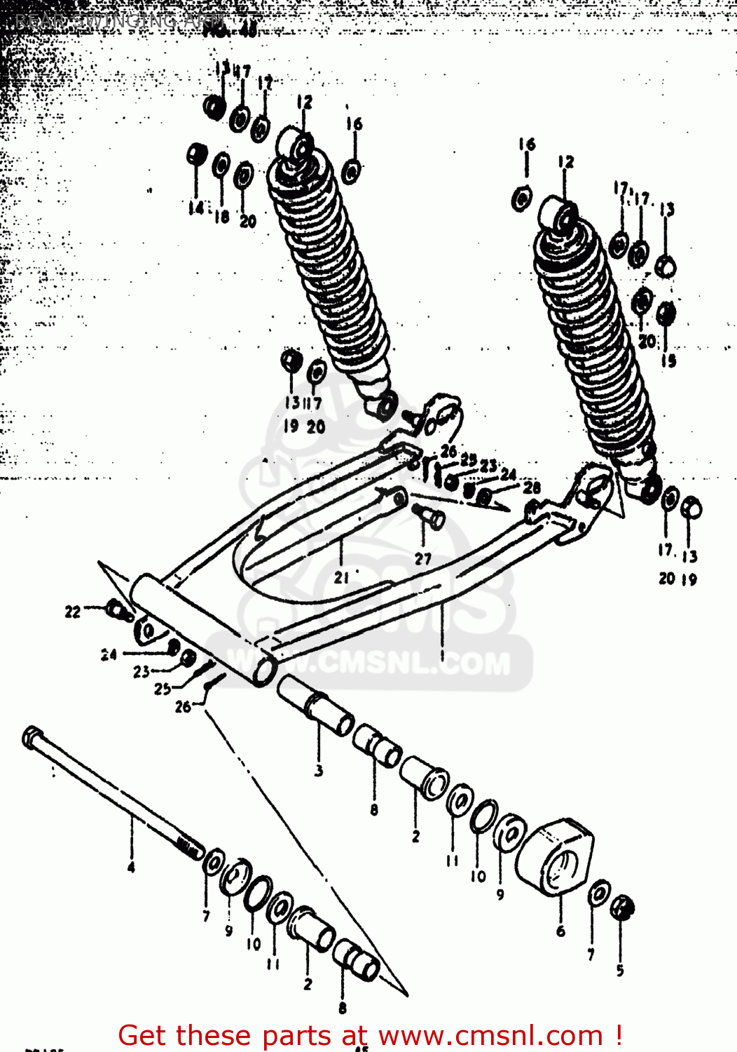 REAR SWINGING ARM DS185 1978 (C) USA (E03)