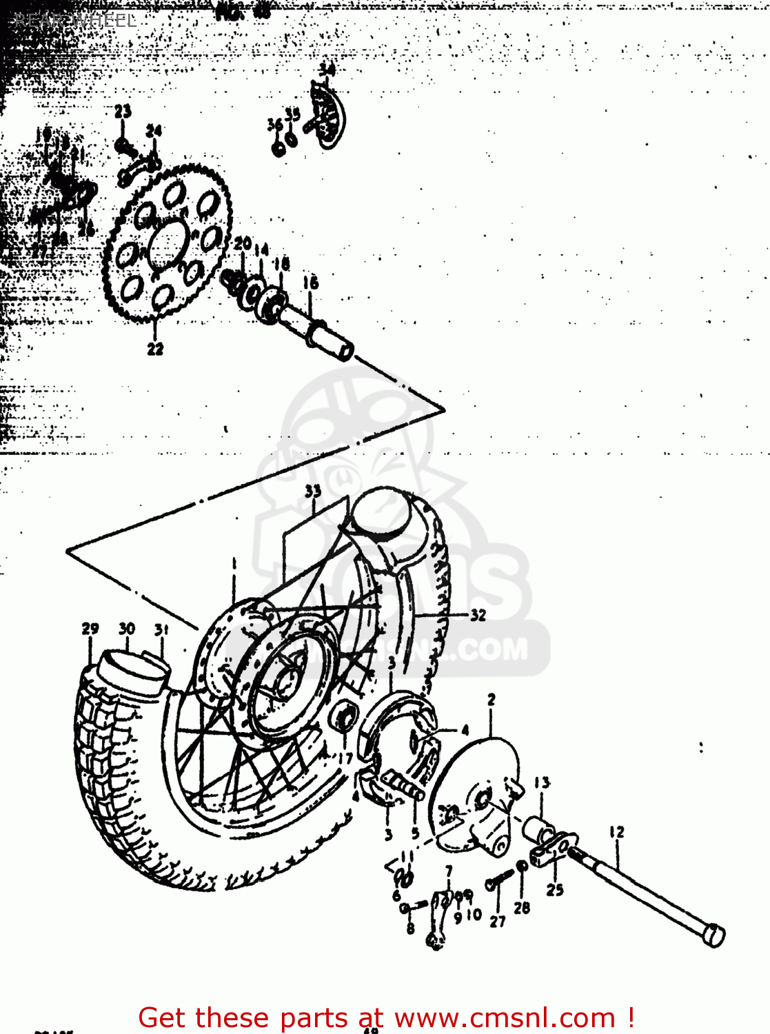 REAR WHEEL DS185 1978 (C) USA (E03)