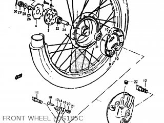 FRONT WHEEL (DS185C - DS185 1978 (C) USA (E03)