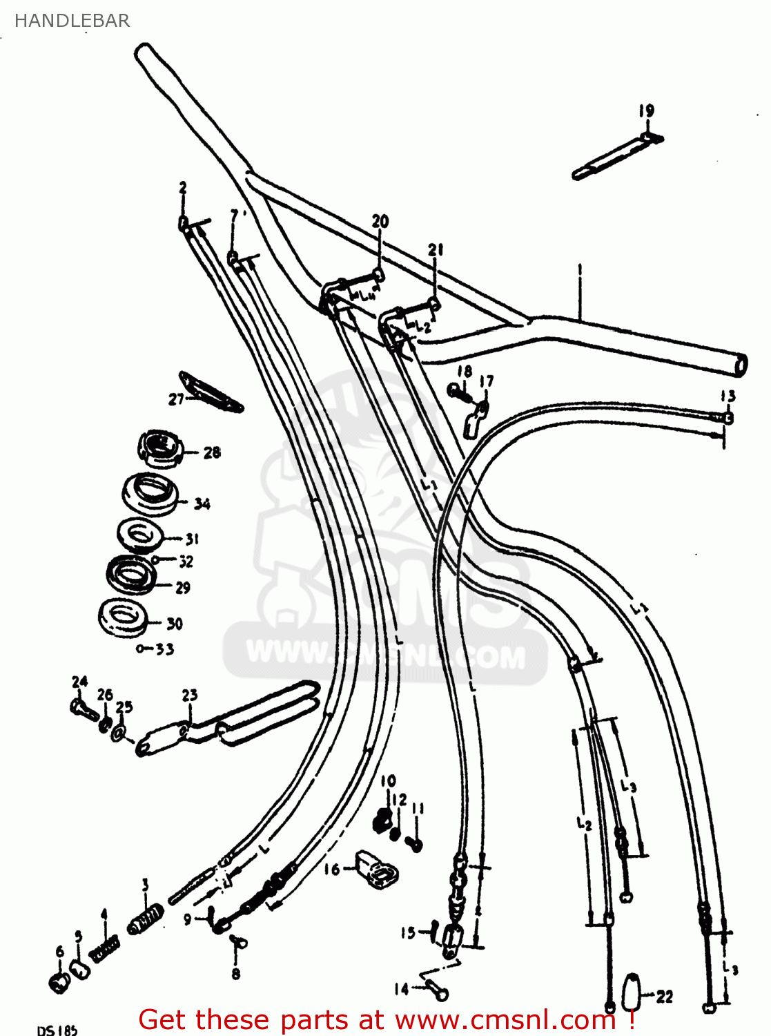 HANDLEBAR DS185 1979 (N) USA (E03)
