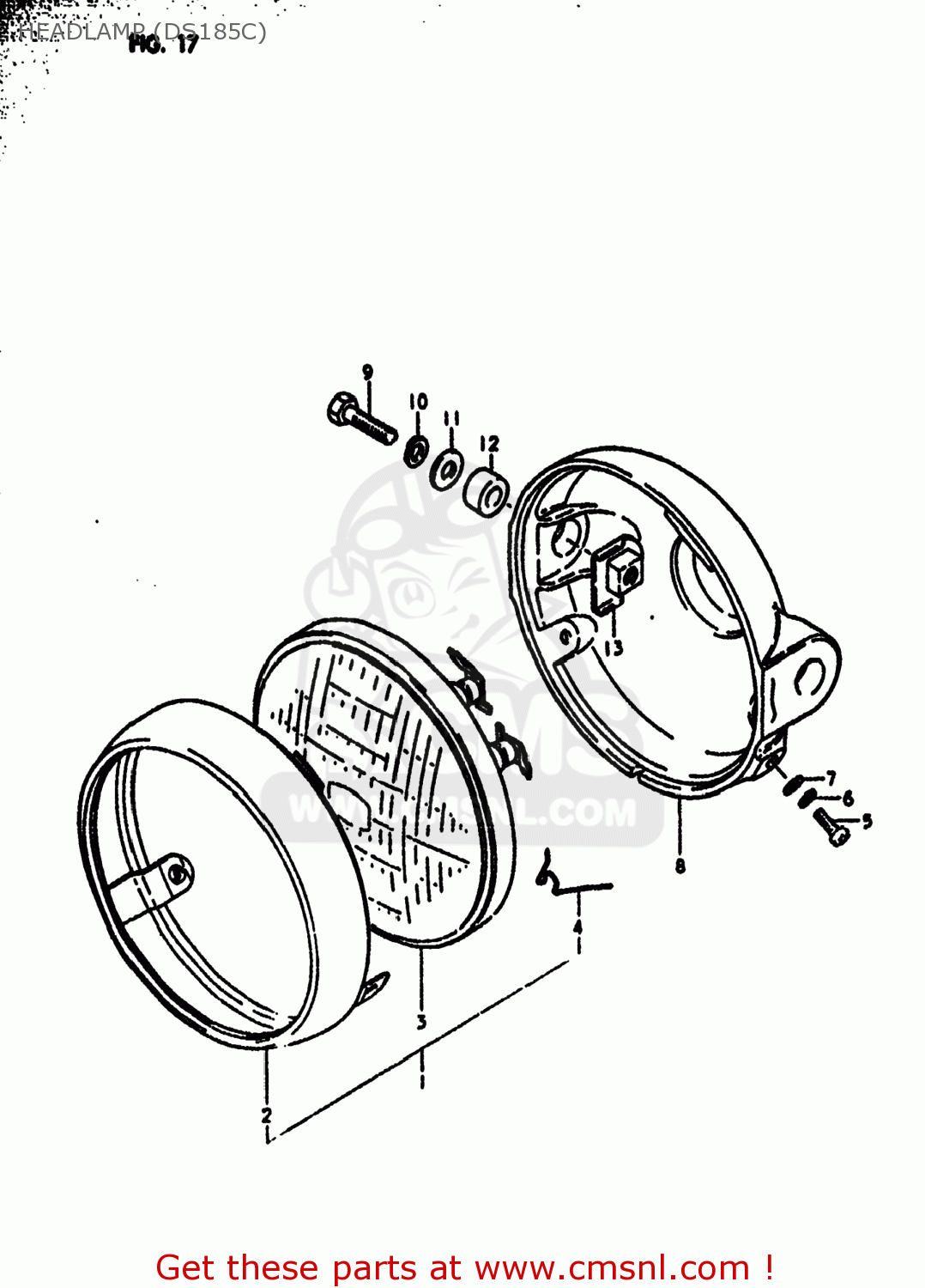 HEADLAMP (DS185C) DS185 1979 (N) USA (E03)