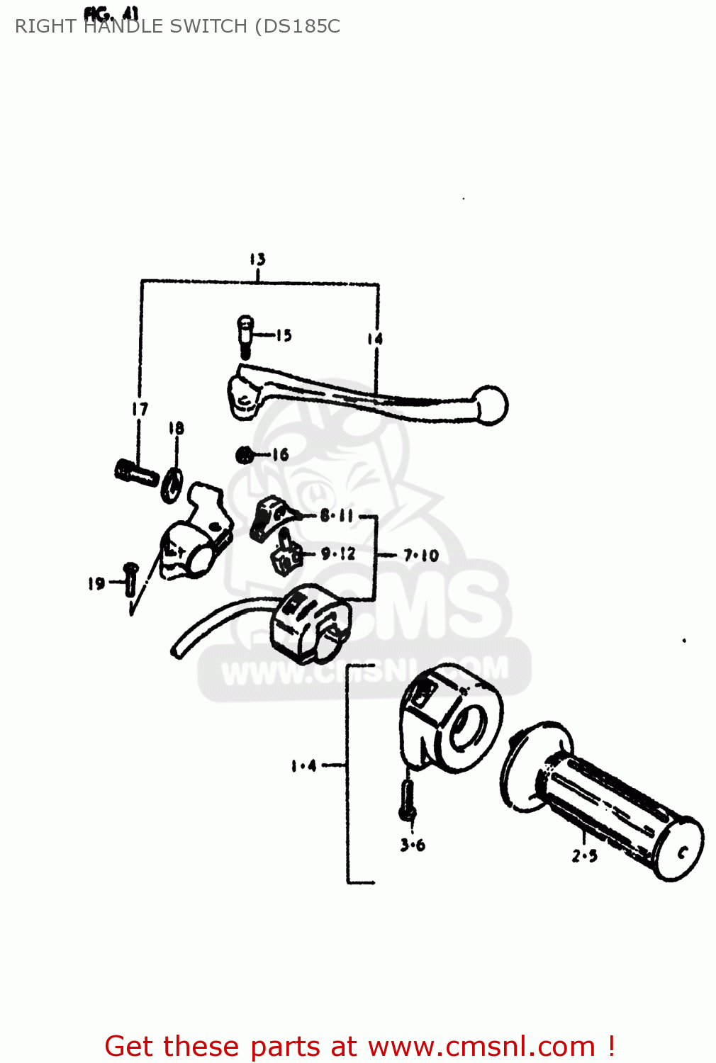 RIGHT HANDLE SWITCH (DS185C DS185 1979 (N) USA (E03)