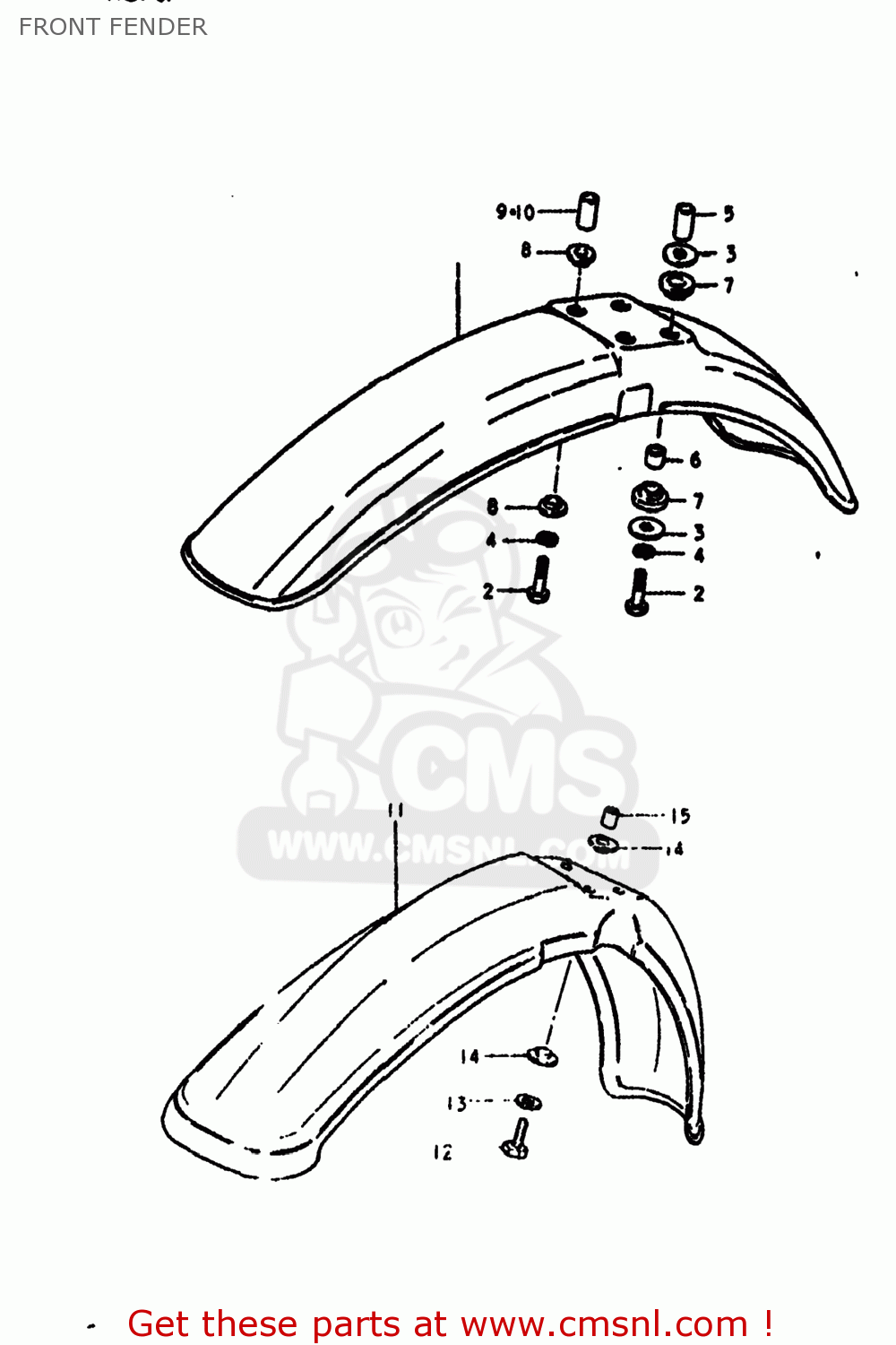 FRONT FENDER DS185 1980 (T) USA (E03)