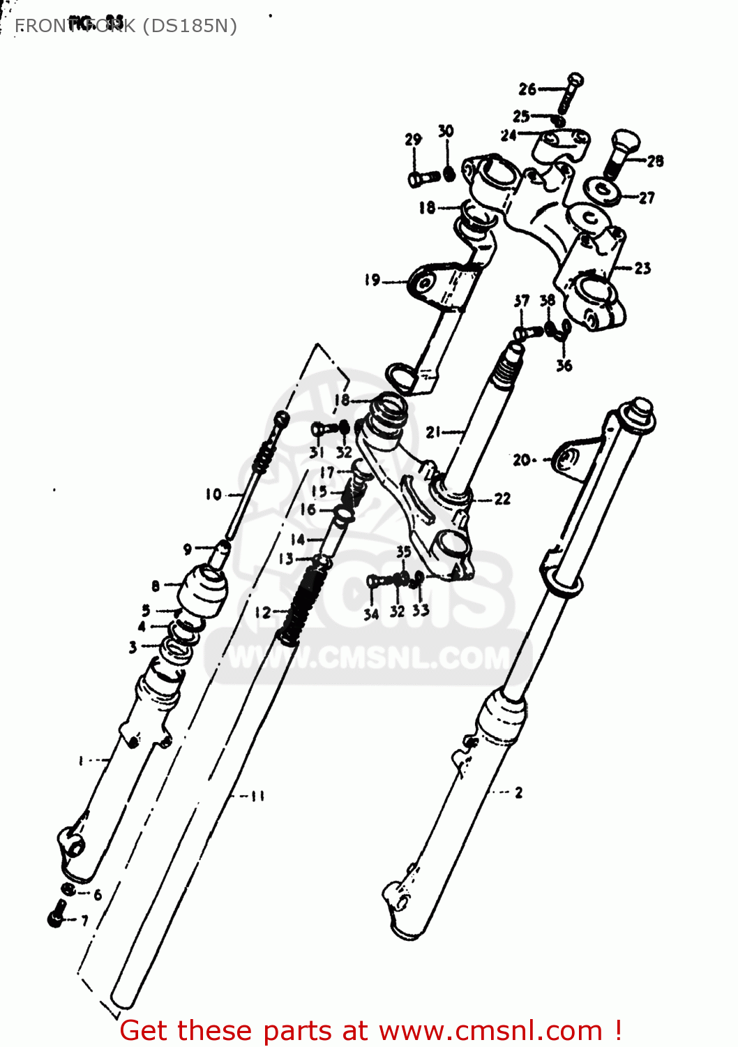 FRONT FORK (DS185N) DS185 1980 (T) USA (E03)