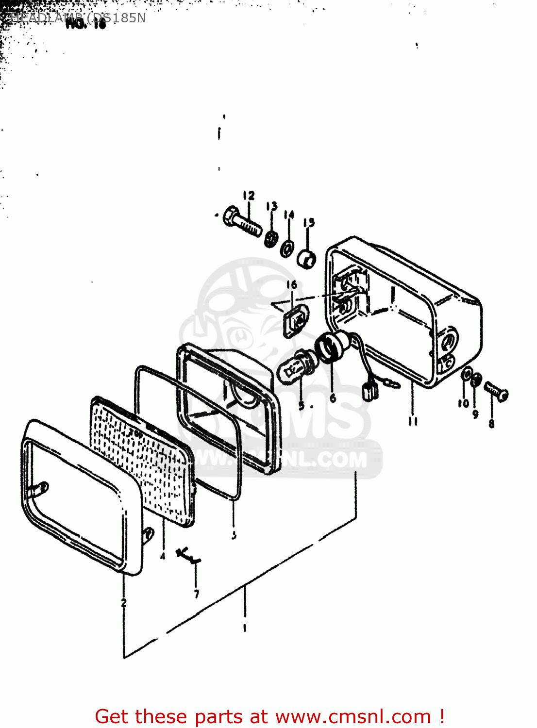 HEADLAMP (DS185N DS185 1980 (T) USA (E03)