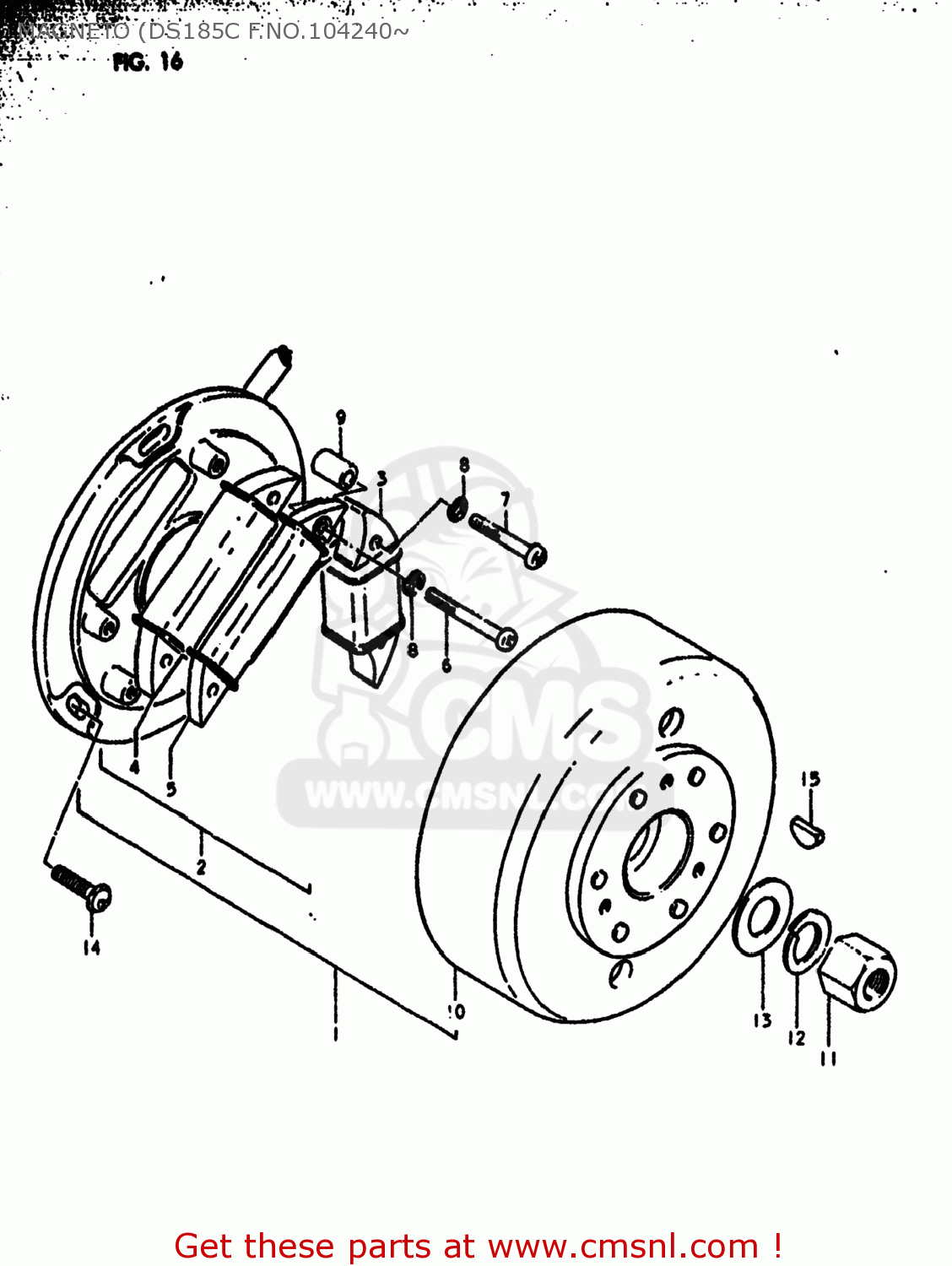 MAGNETO (DS185C F.NO.104240~ DS185 1980 (T) USA (E03)