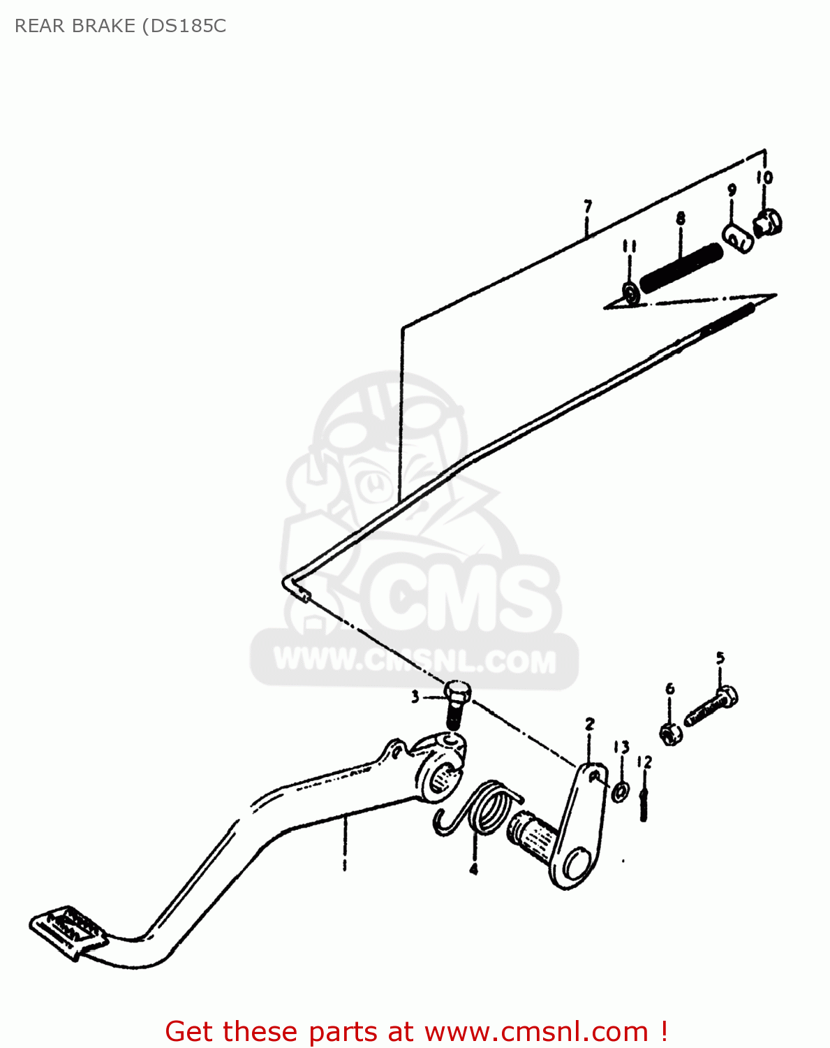 REAR BRAKE (DS185C DS185 1980 (T) USA (E03)