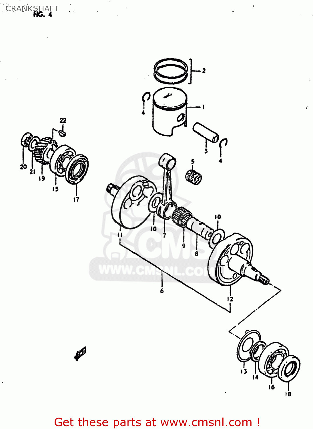 CRANKSHAFT DS250 1980 (T) USA (E03)
