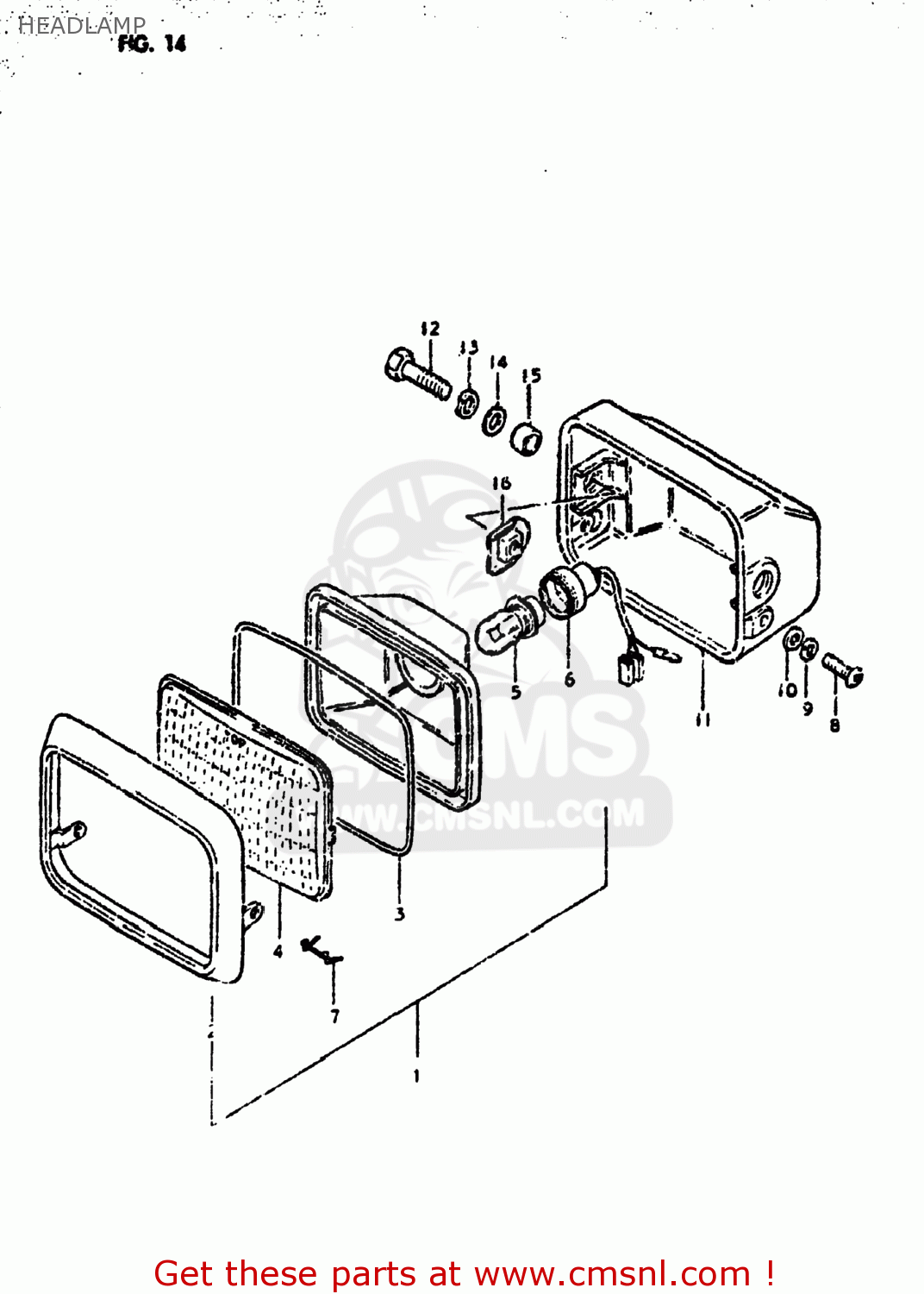 HEADLAMP DS250 1980 (T) USA (E03)