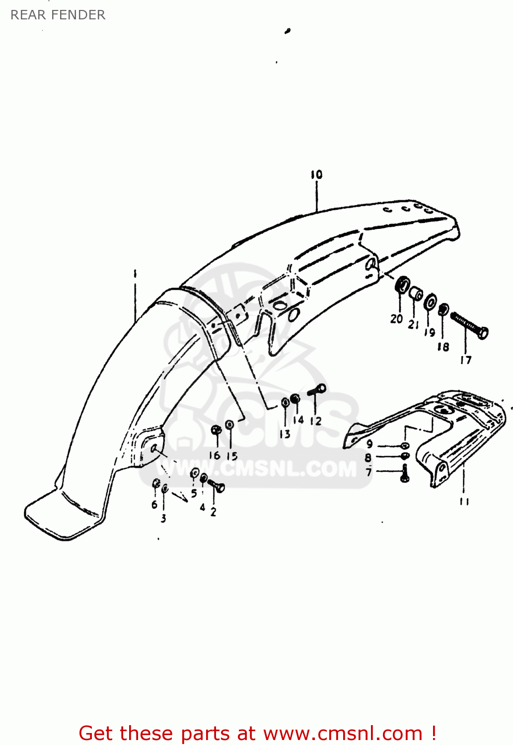 REAR FENDER DS250 1980 (T) USA (E03)