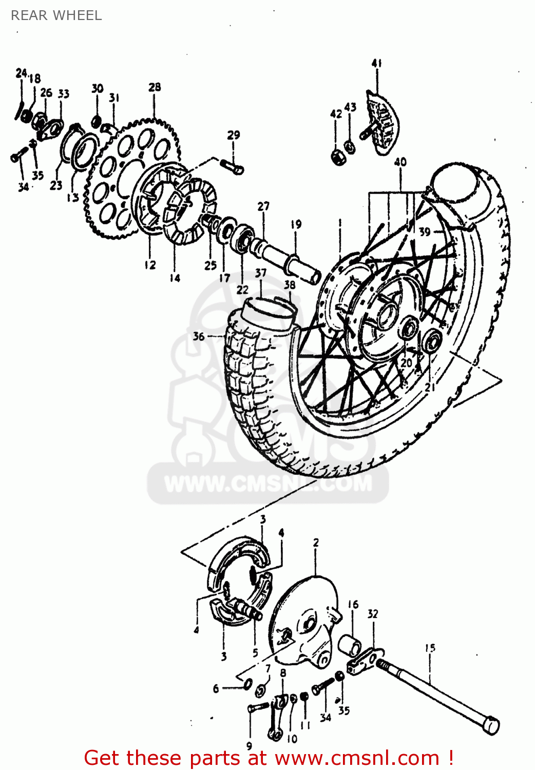 REAR WHEEL DS250 1980 (T) USA (E03)