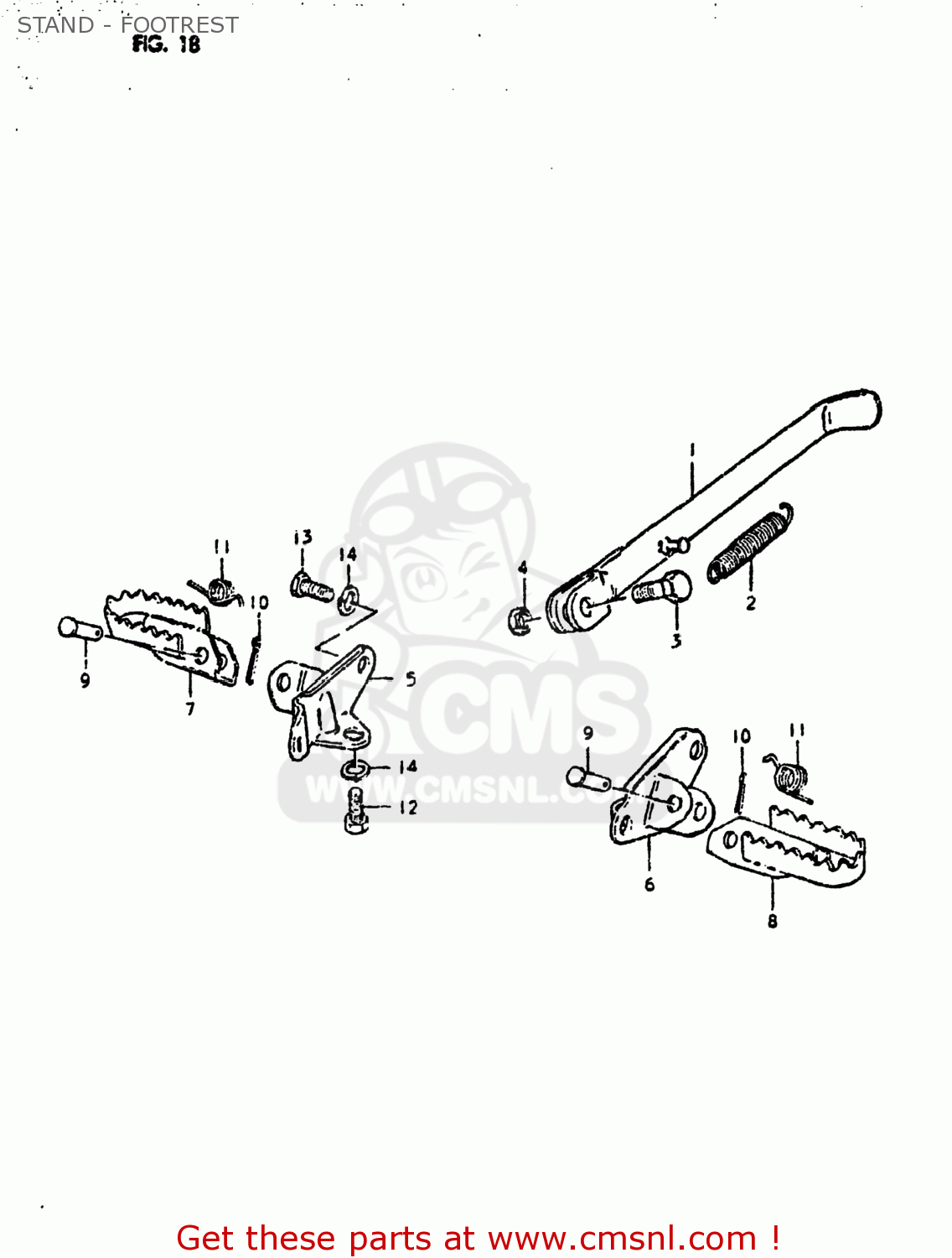 STAND - FOOTREST DS250 1980 (T) USA (E03)