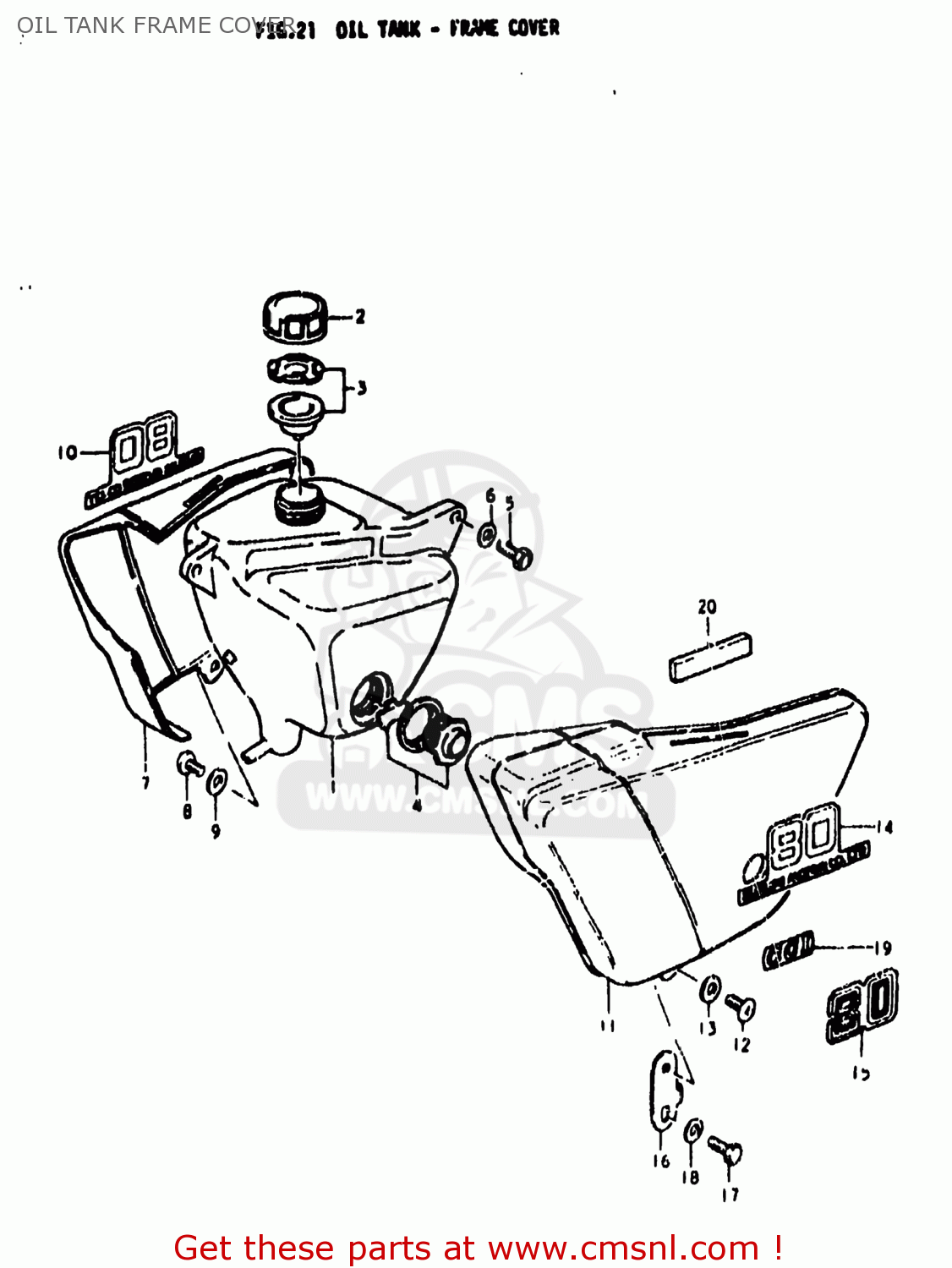 OIL TANK FRAME COVER DS80 1978 (C) USA (E03)