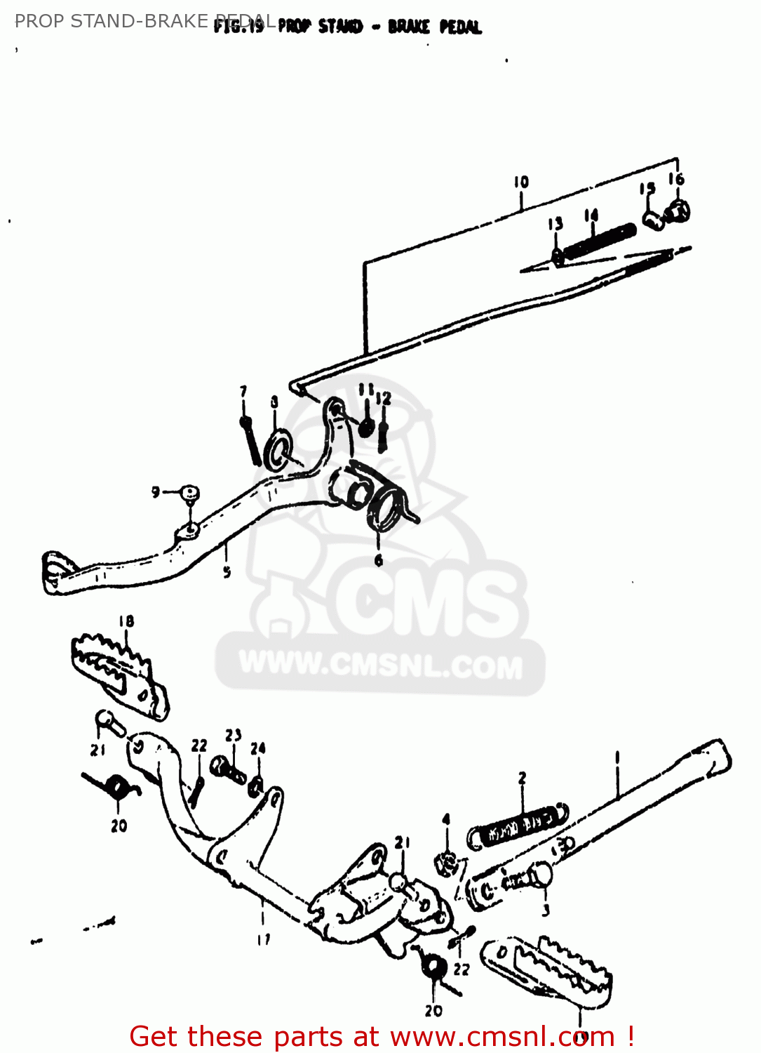 PROP STAND-BRAKE PEDAL DS80 1978 (C) USA (E03)