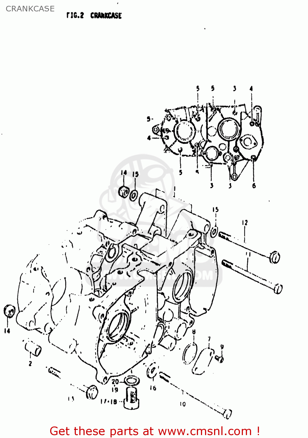CRANKCASE DS80 1979 (N) USA (E03)