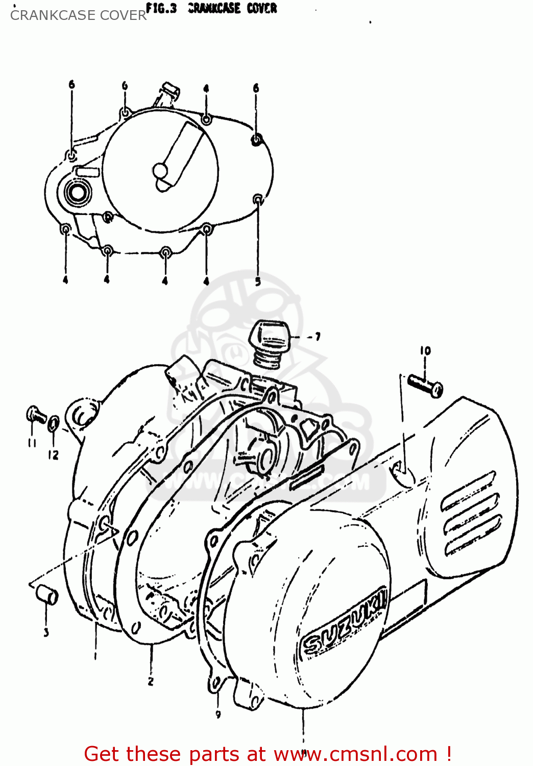 CRANKCASE COVER DS80 1979 (N) USA (E03)