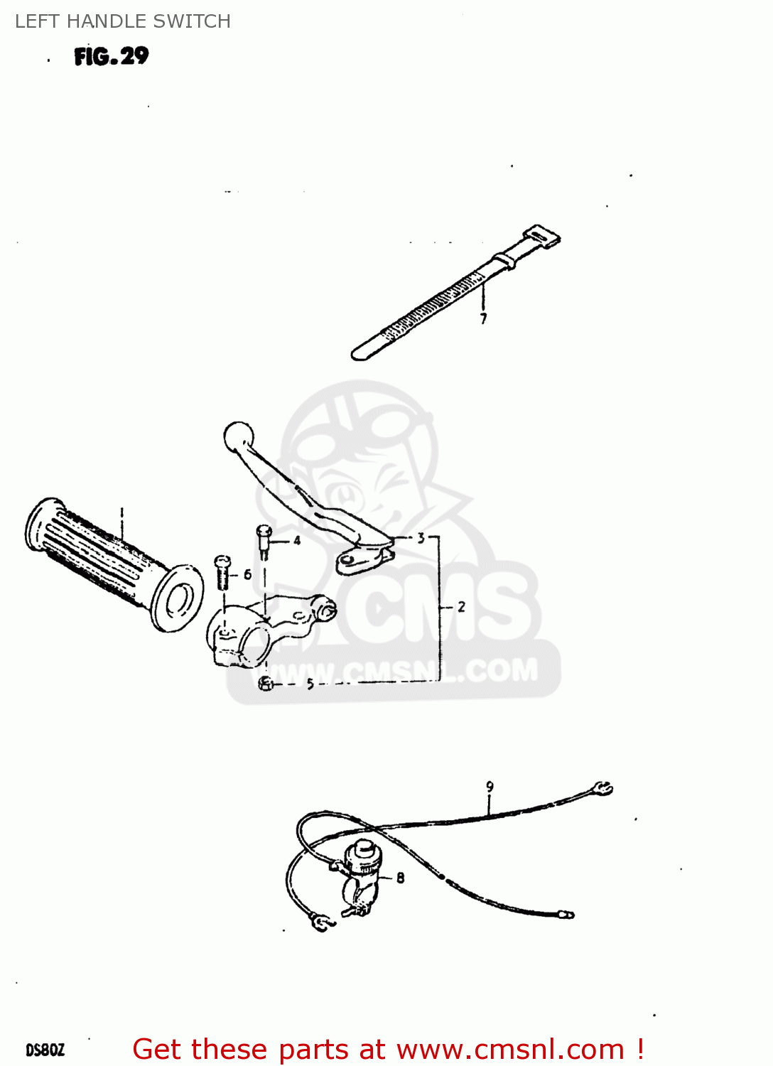LEFT HANDLE SWITCH DS80 1980 (T) USA (E03)